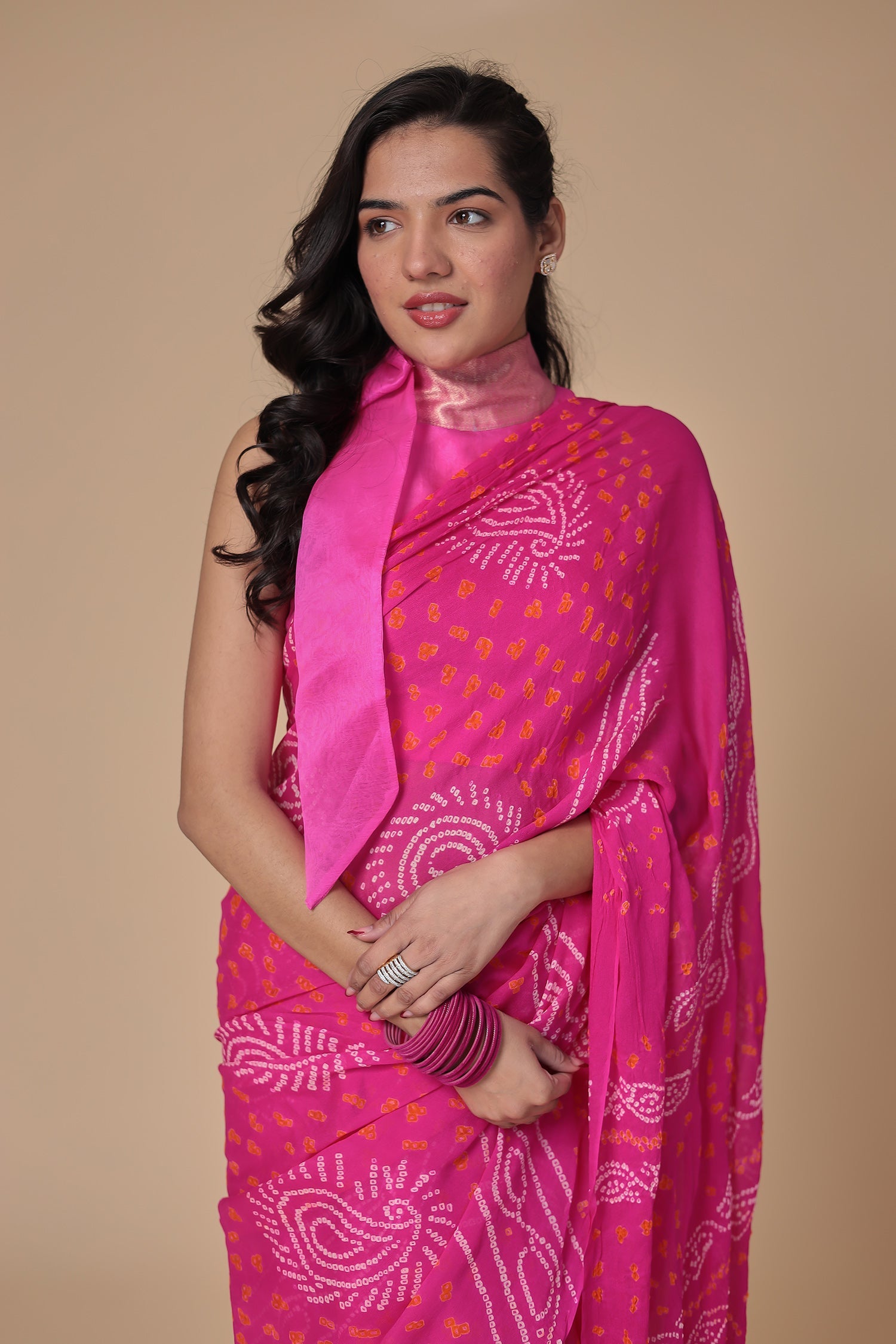 Timeless Bandhej Georgette Saree