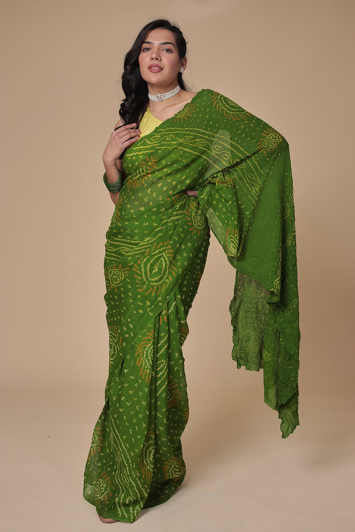 Timeless Bandhej Georgette Saree