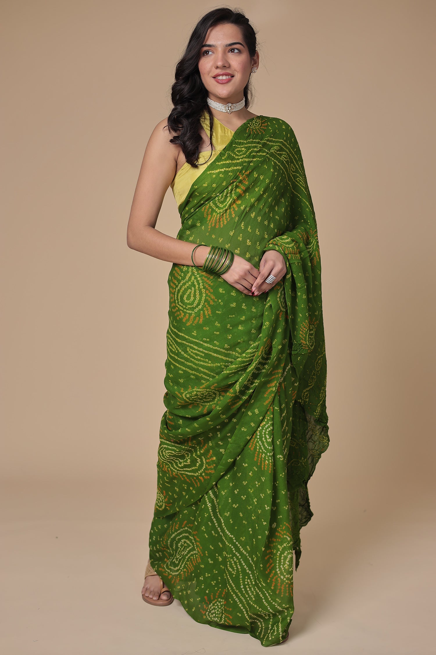 Timeless Bandhej Georgette Saree