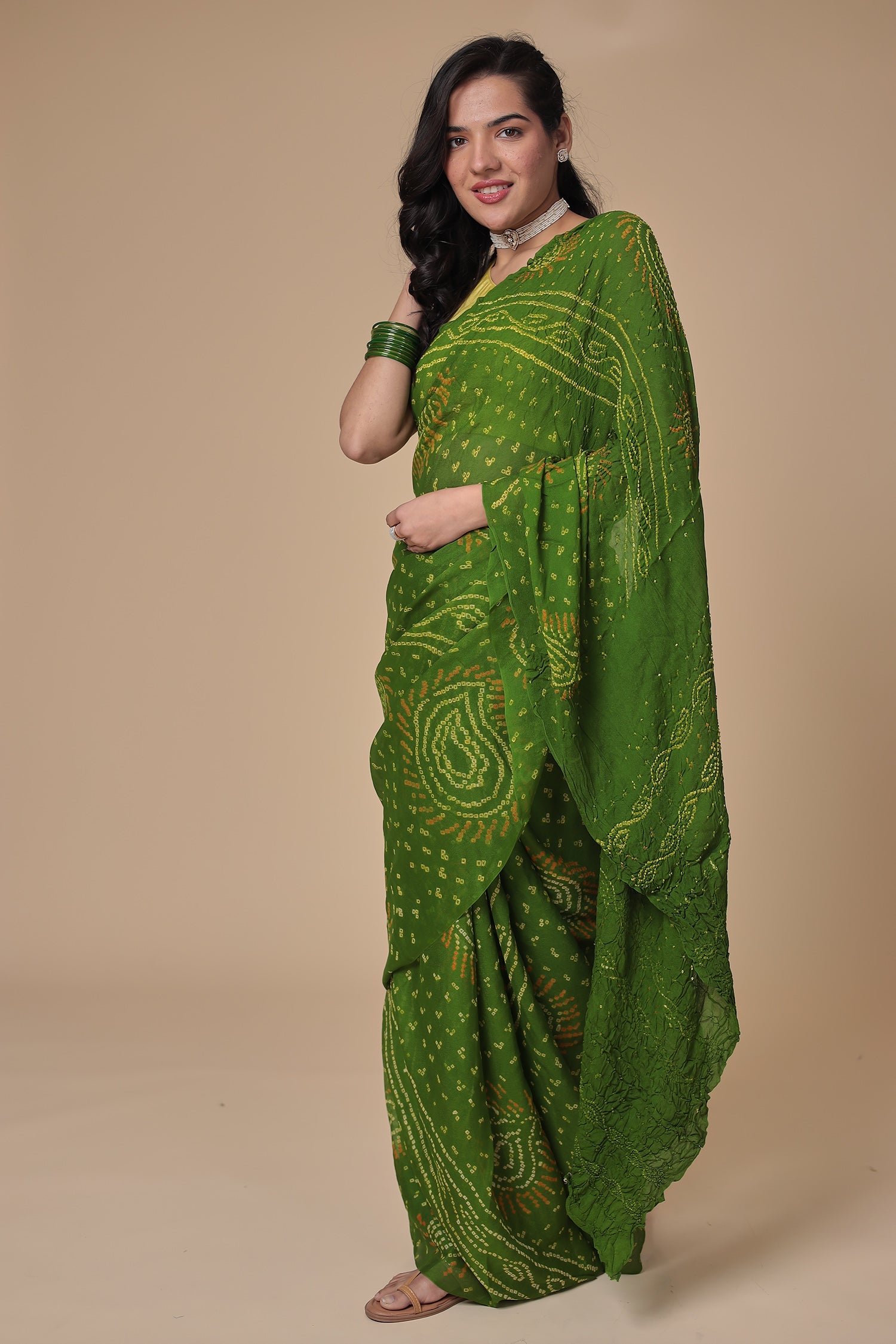 Timeless Bandhej Georgette Saree