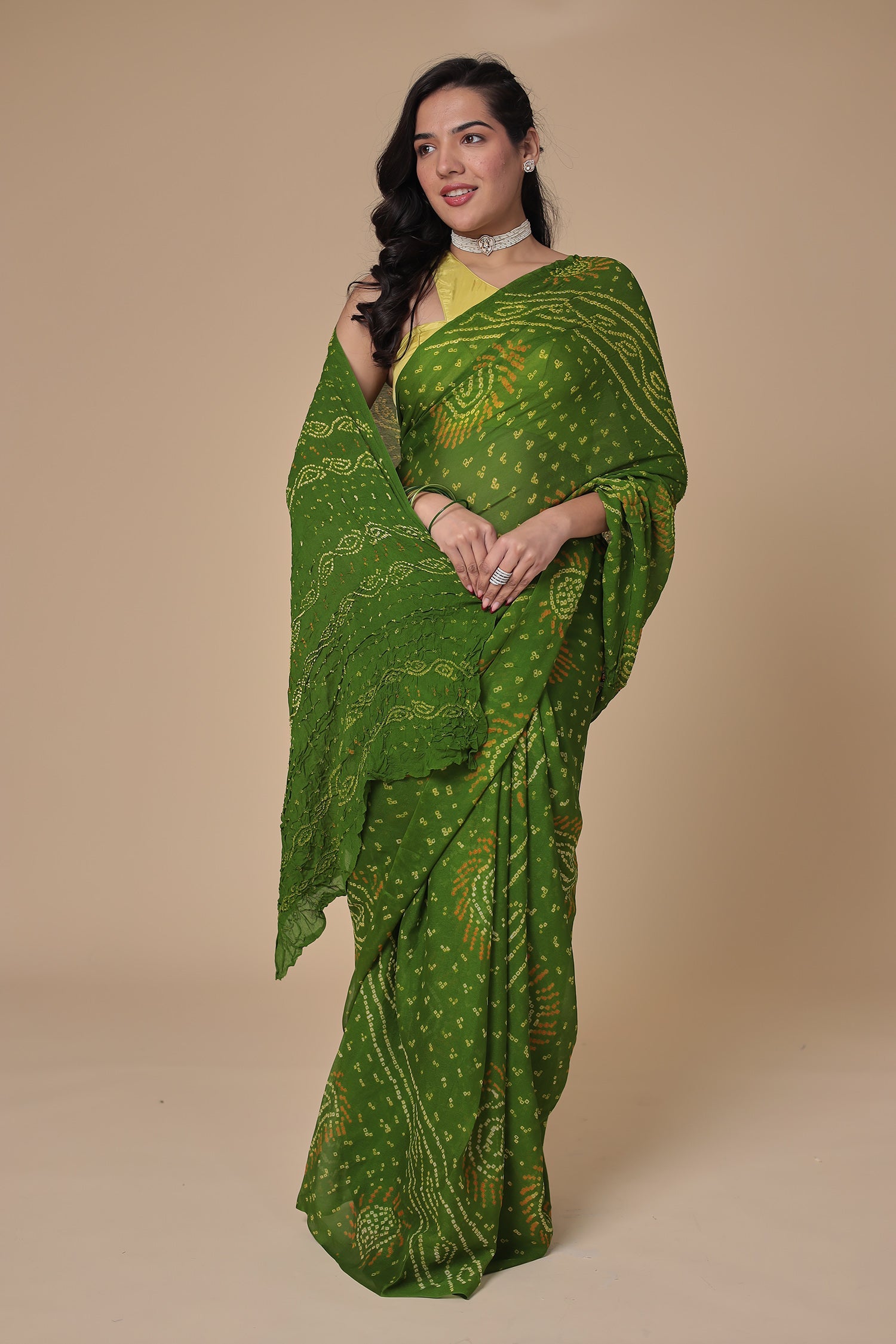 Timeless Bandhej Georgette Saree