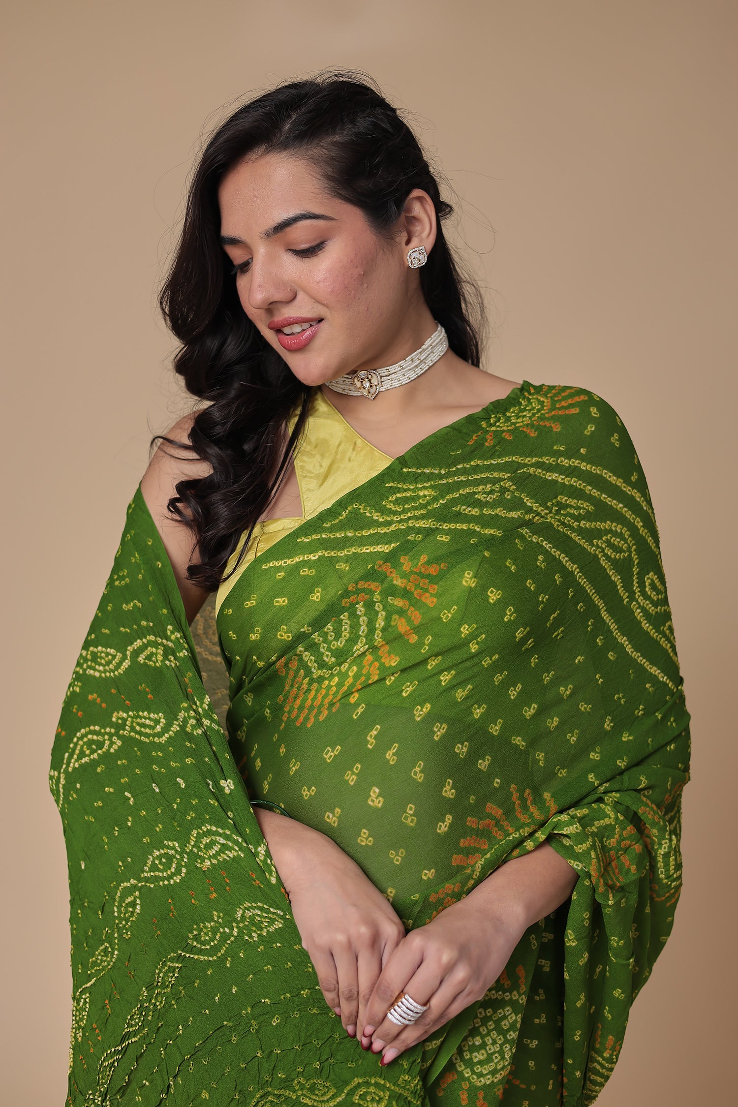 Timeless Bandhej Georgette Saree