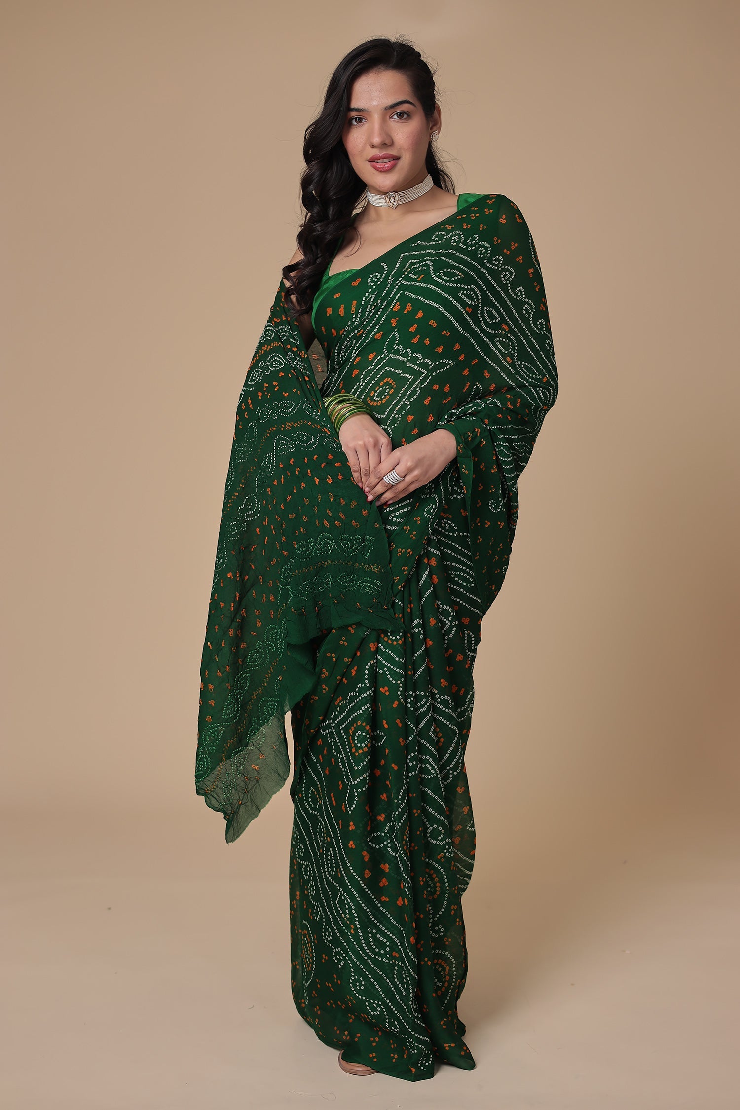 Timeless Bandhej Georgette Saree