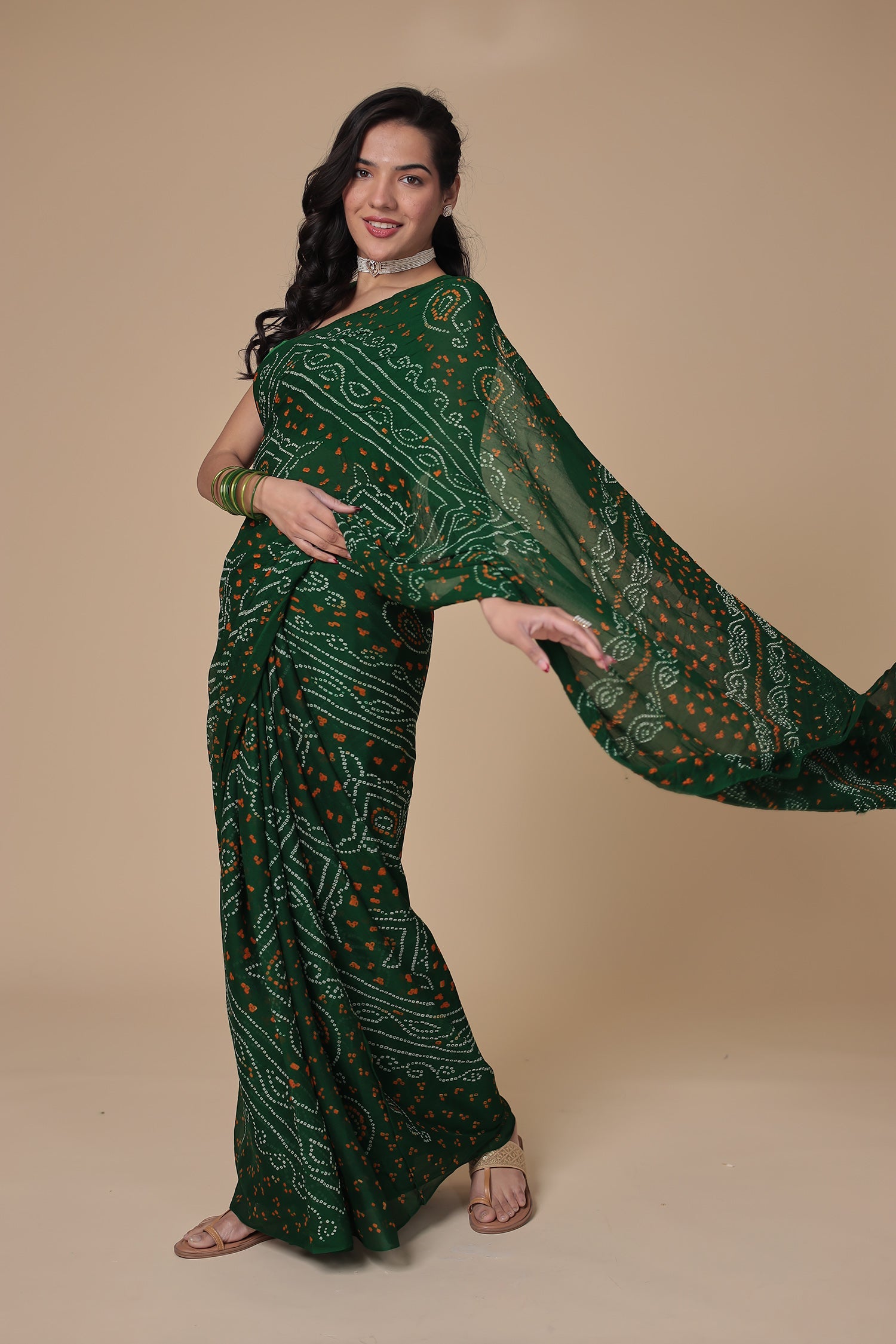 Timeless Bandhej Georgette Saree