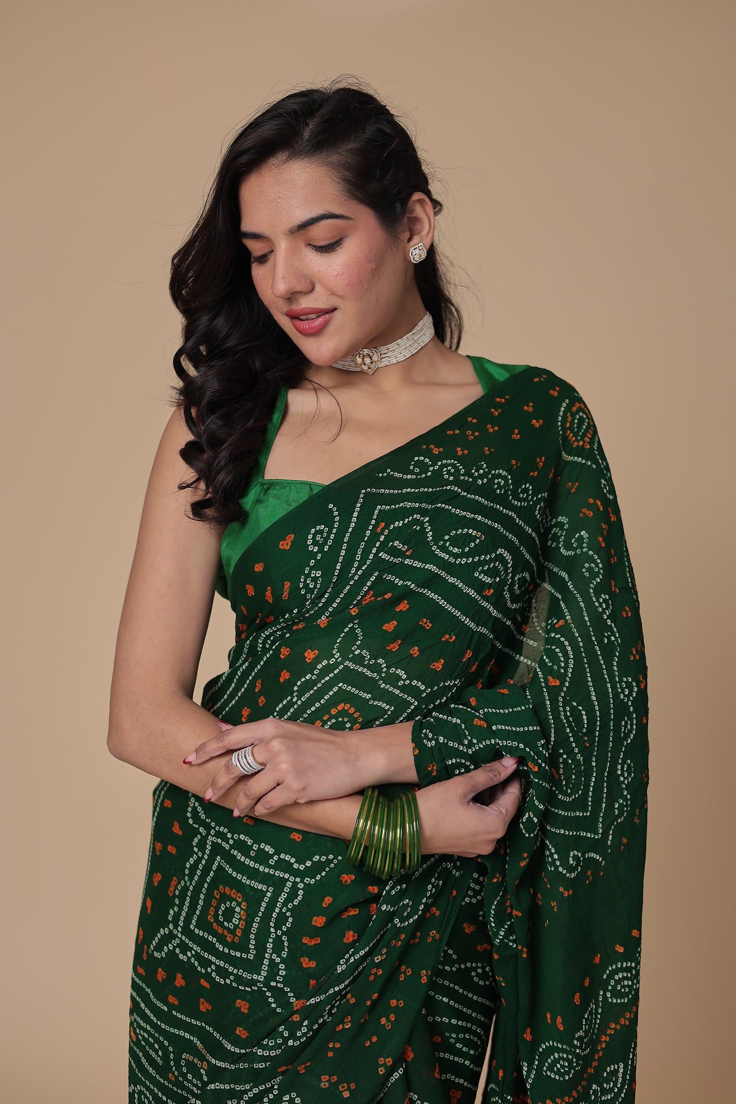Timeless Bandhej Georgette Saree