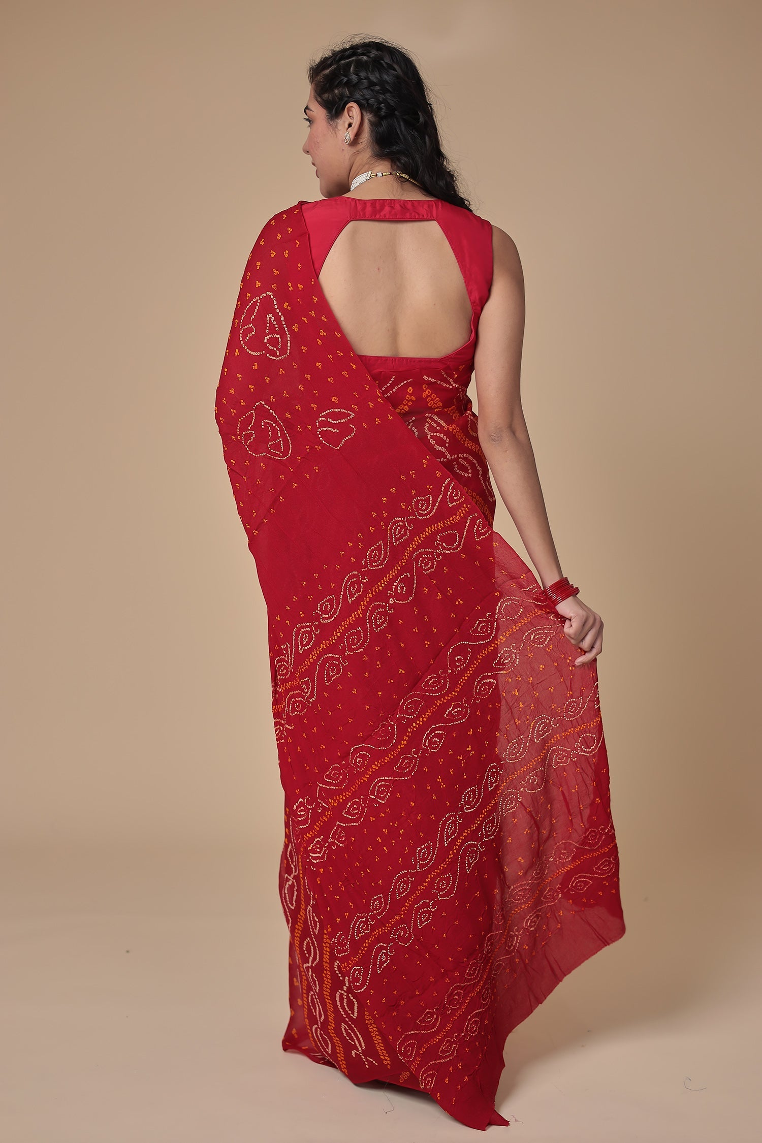 Timeless Bandhej Georgette Saree