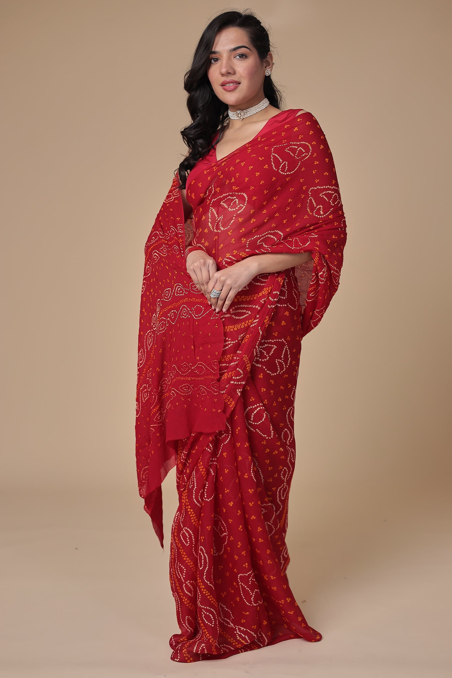 Timeless Bandhej Georgette Saree