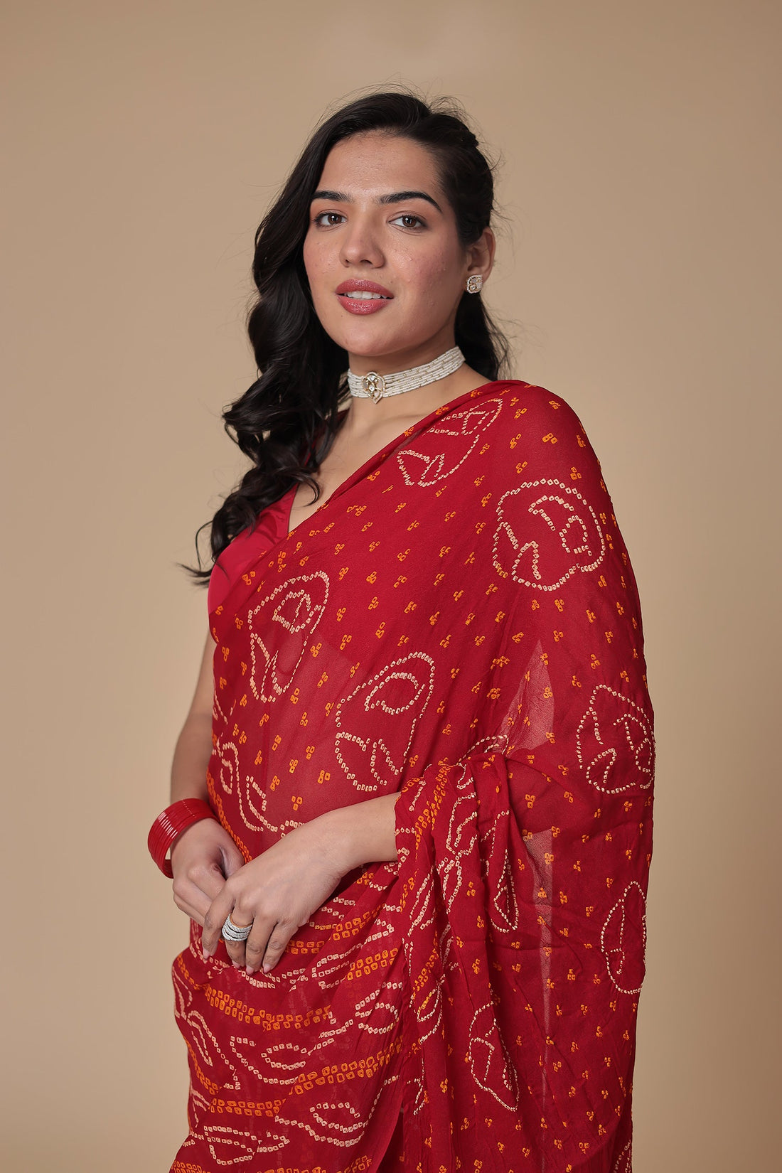 Timeless Bandhej Georgette Saree