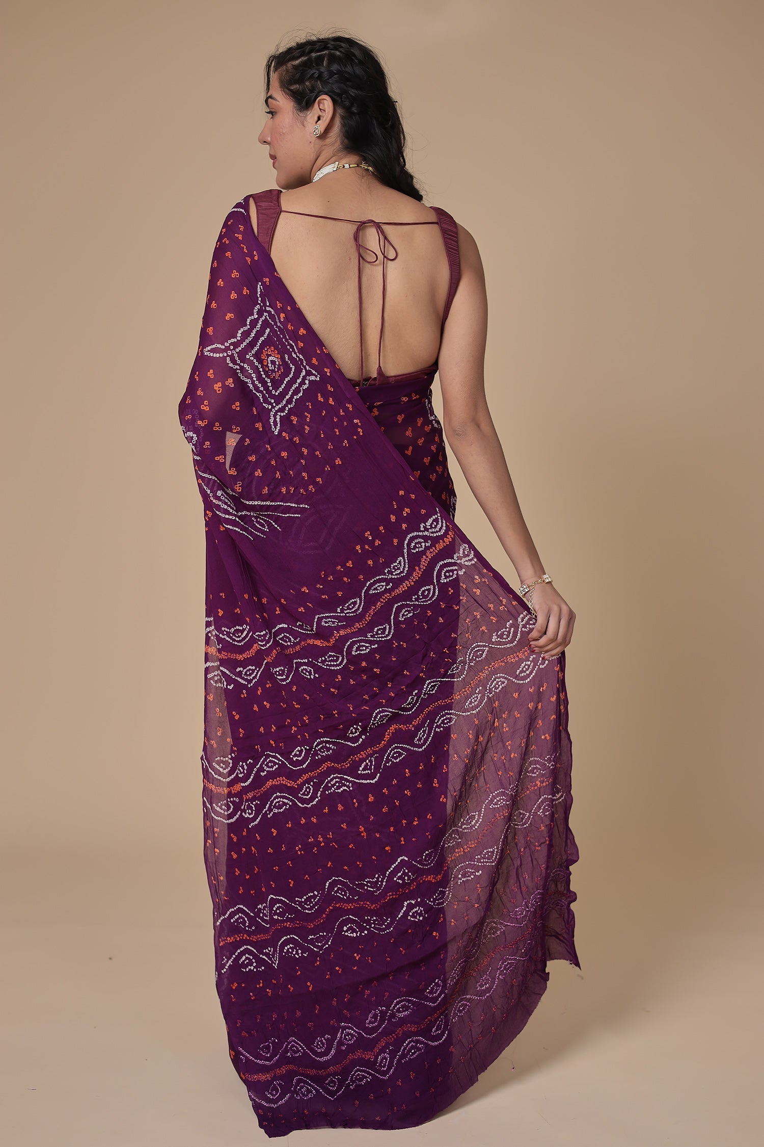 Timeless Bandhej Georgette Saree