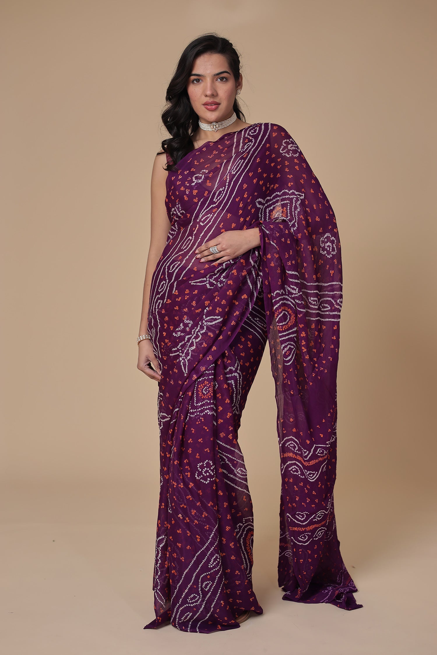 Timeless Bandhej Georgette Saree