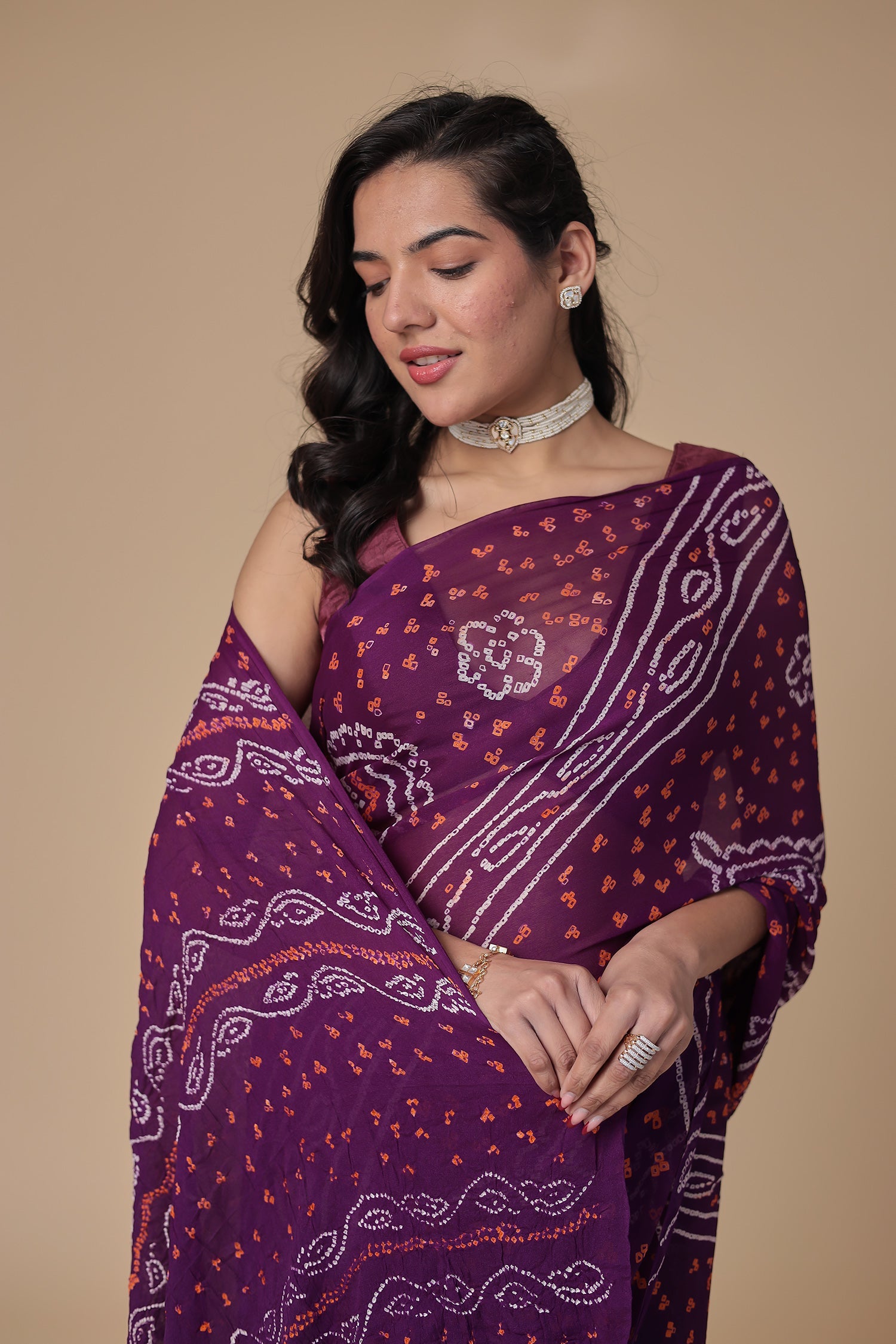 Timeless Bandhej Georgette Saree