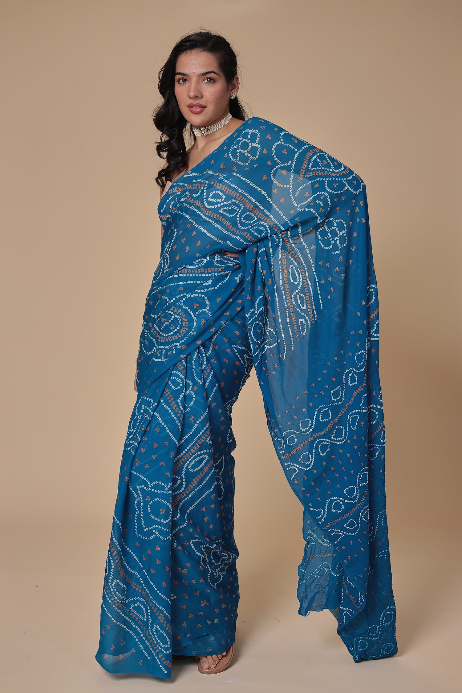 Timeless Bandhej Georgette Saree