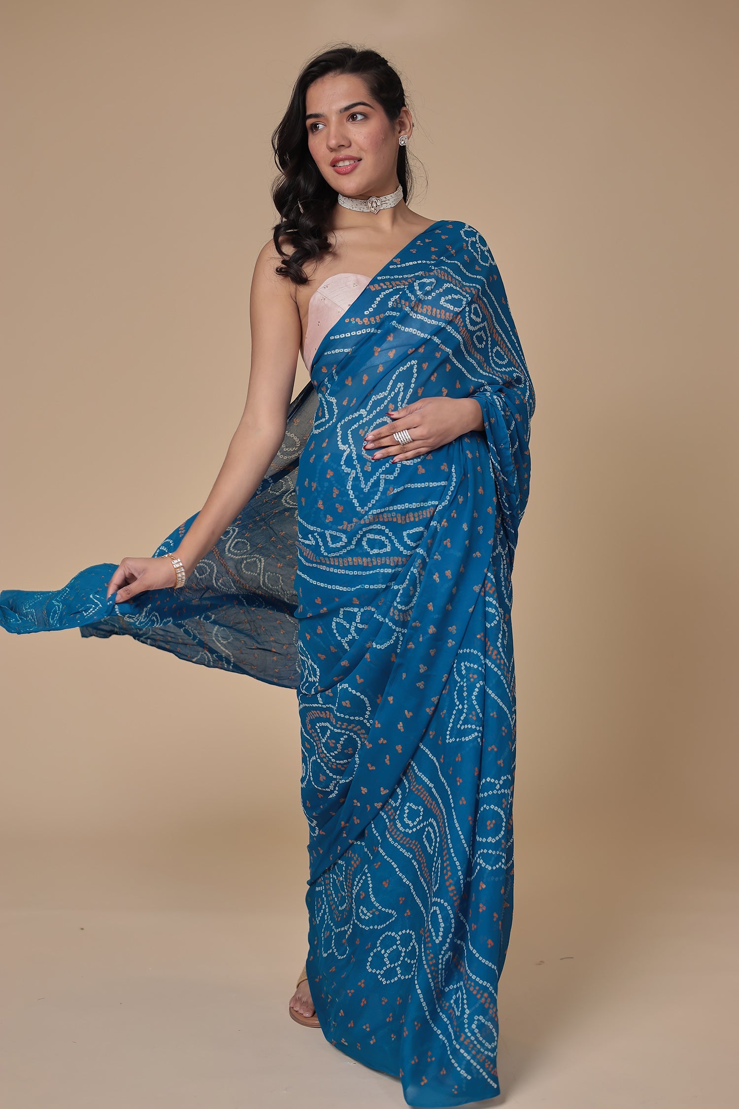 Timeless Bandhej Georgette Saree