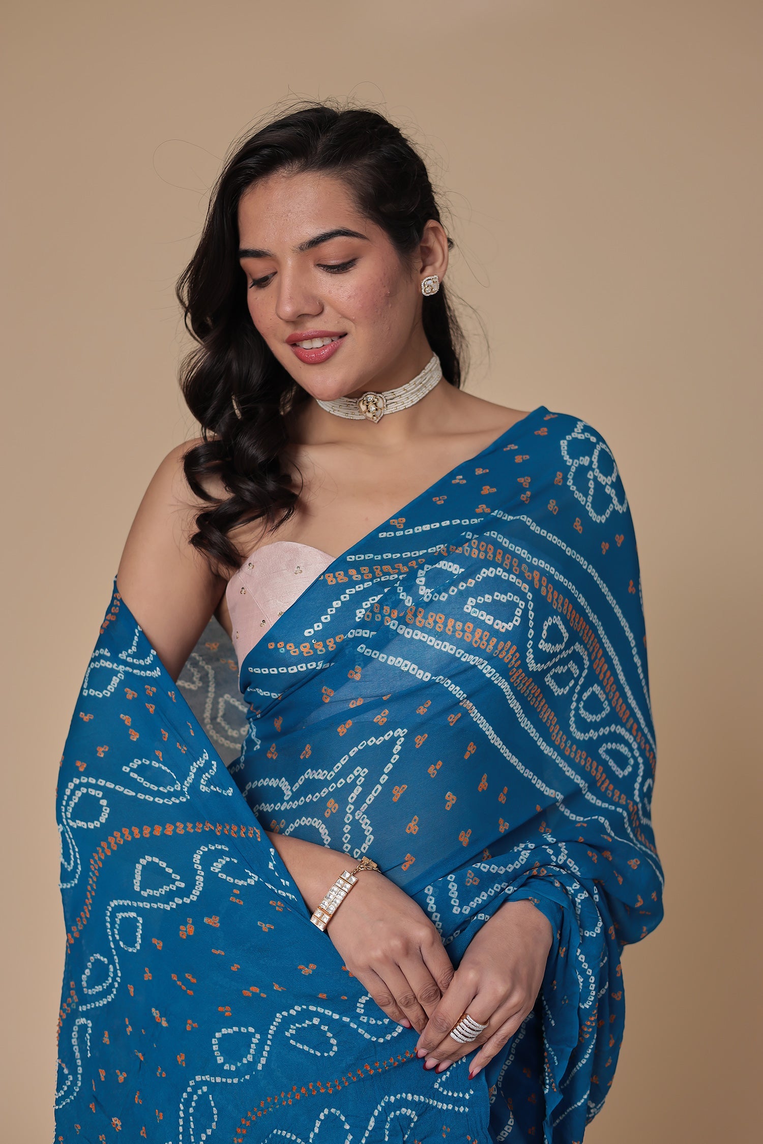 Timeless Bandhej Georgette Saree