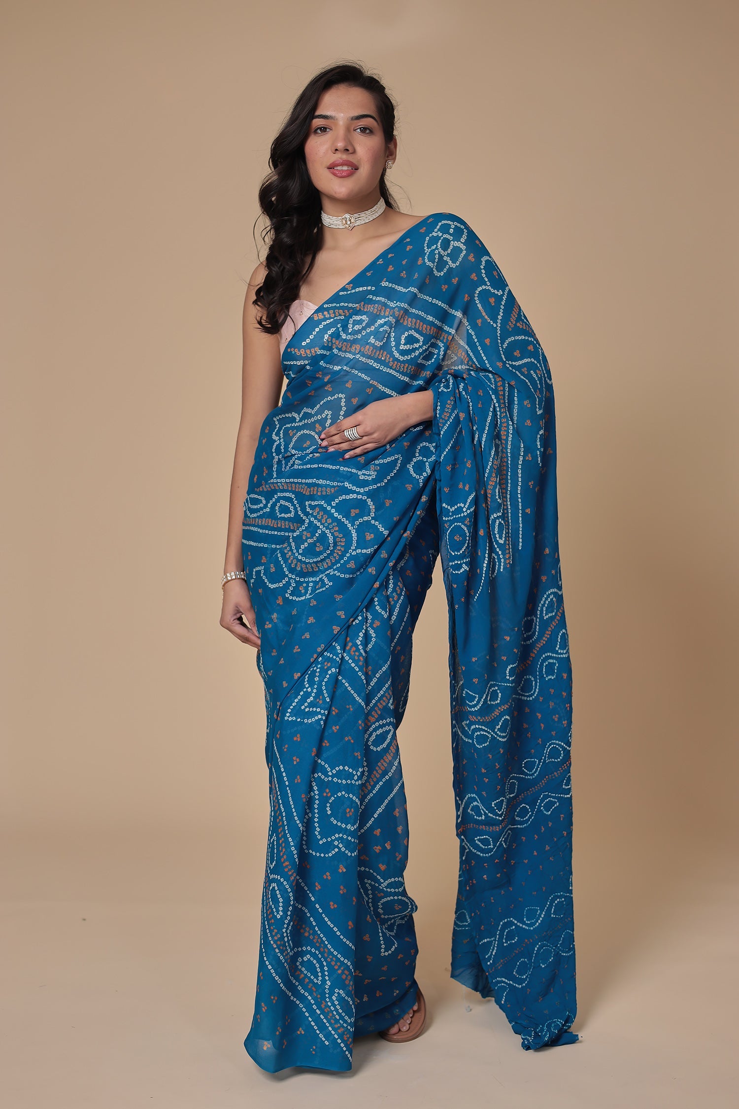 Timeless Bandhej Georgette Saree