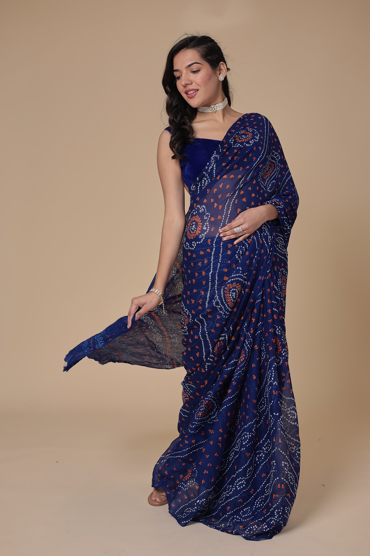 Timeless Bandhej Georgette Saree