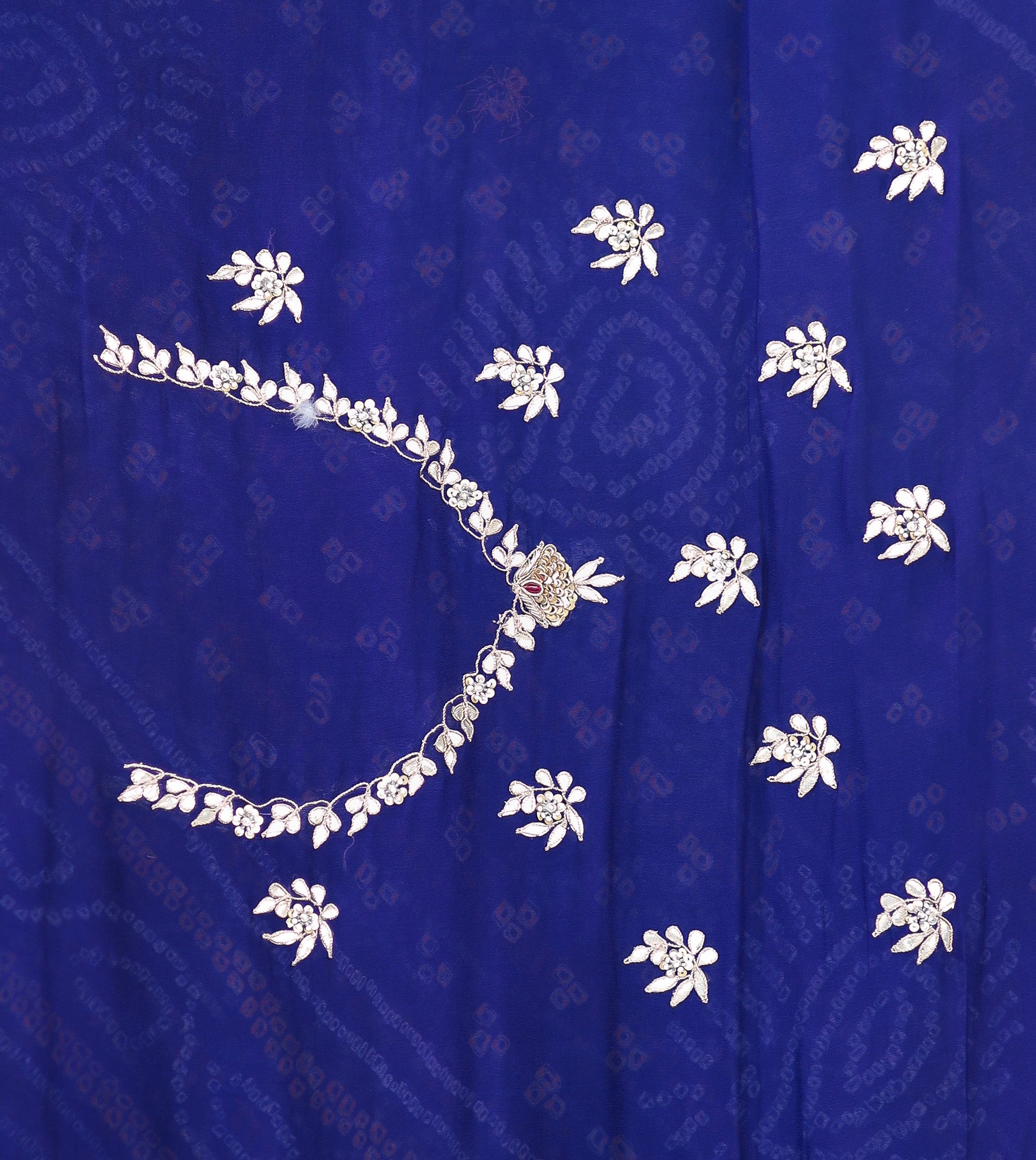 Bandhej Georgette Saree with Gota Patti and Thread work