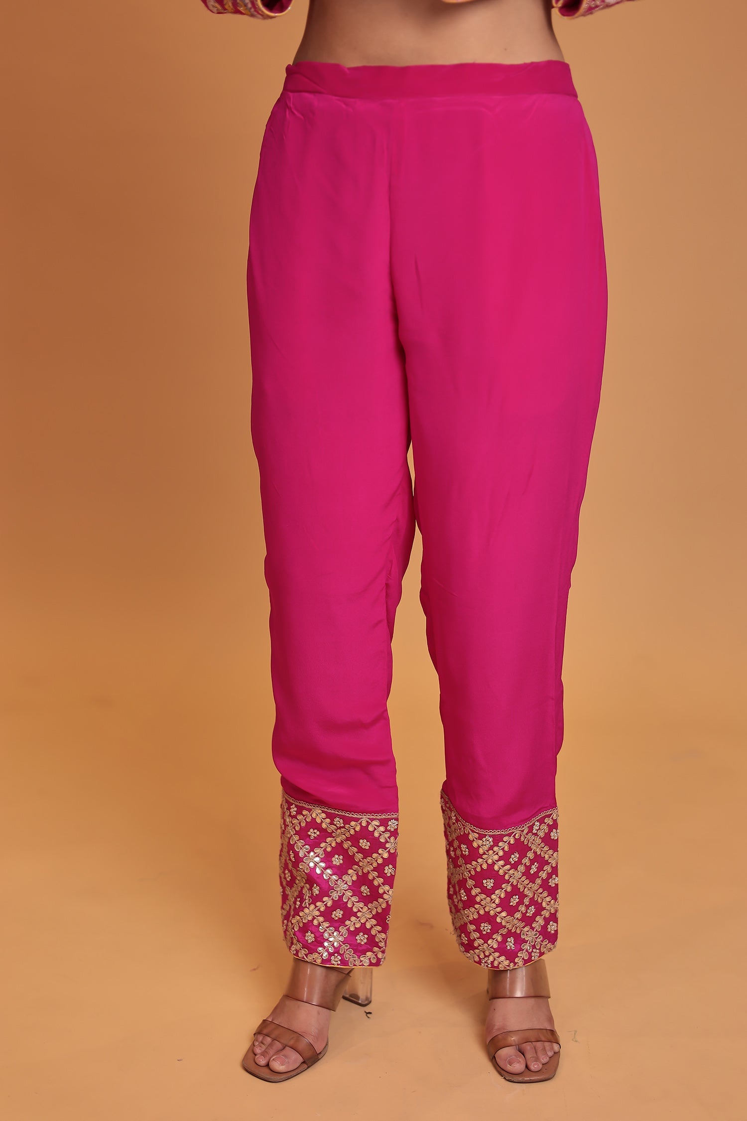 Raw Silk Suit with Gota Patti, Thread and Zardozi work