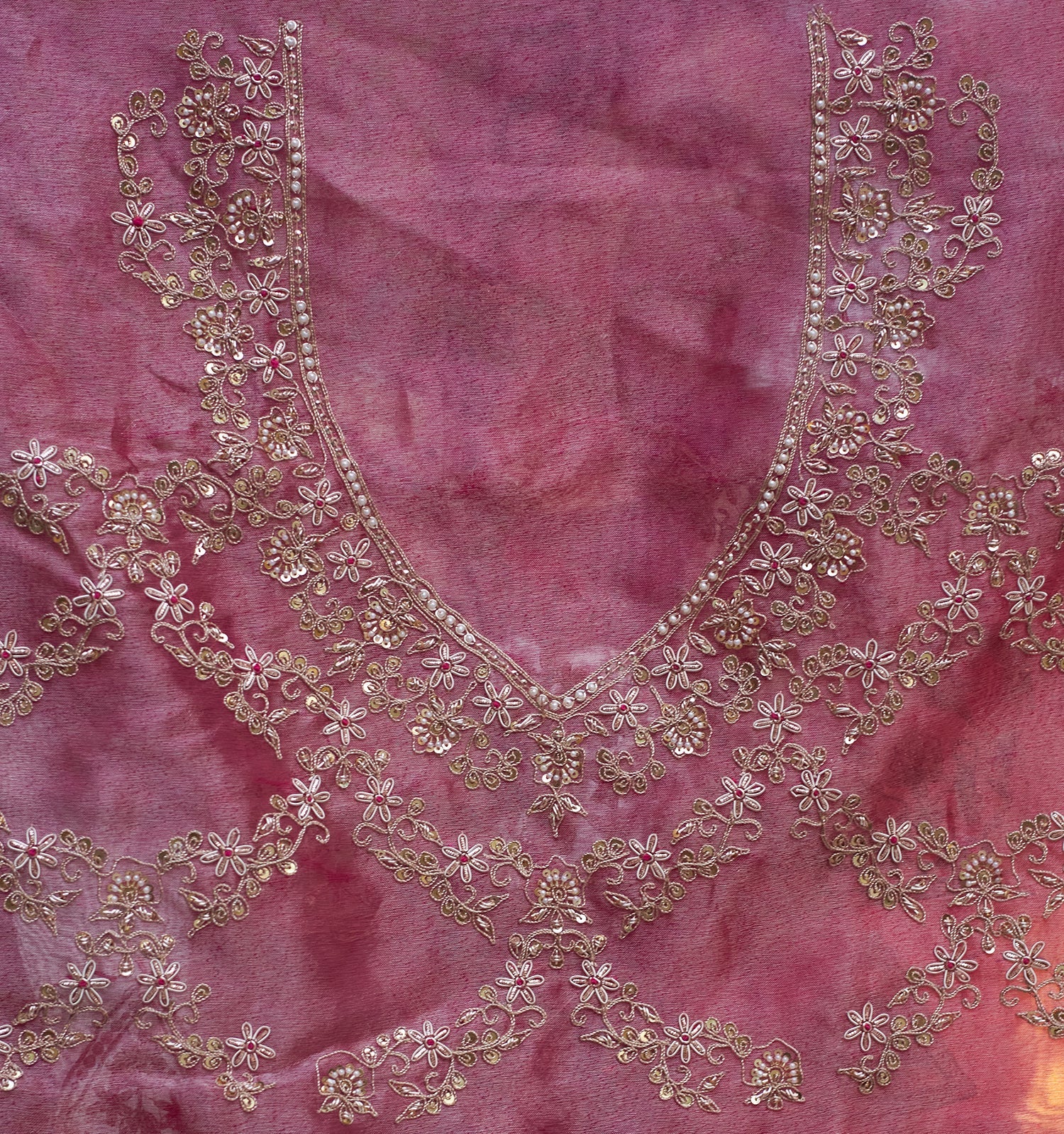 Bridal Tissue Saree with Dori and Zardozi work