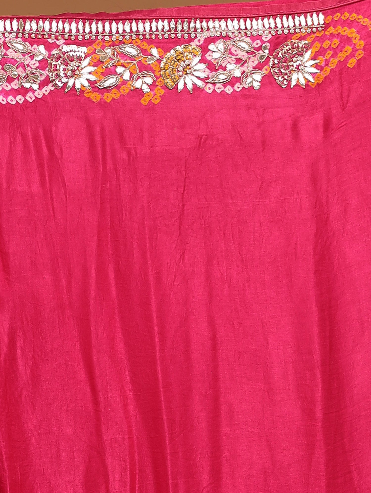 Ghatchola Silk Saree with Gota Patti and Thread work