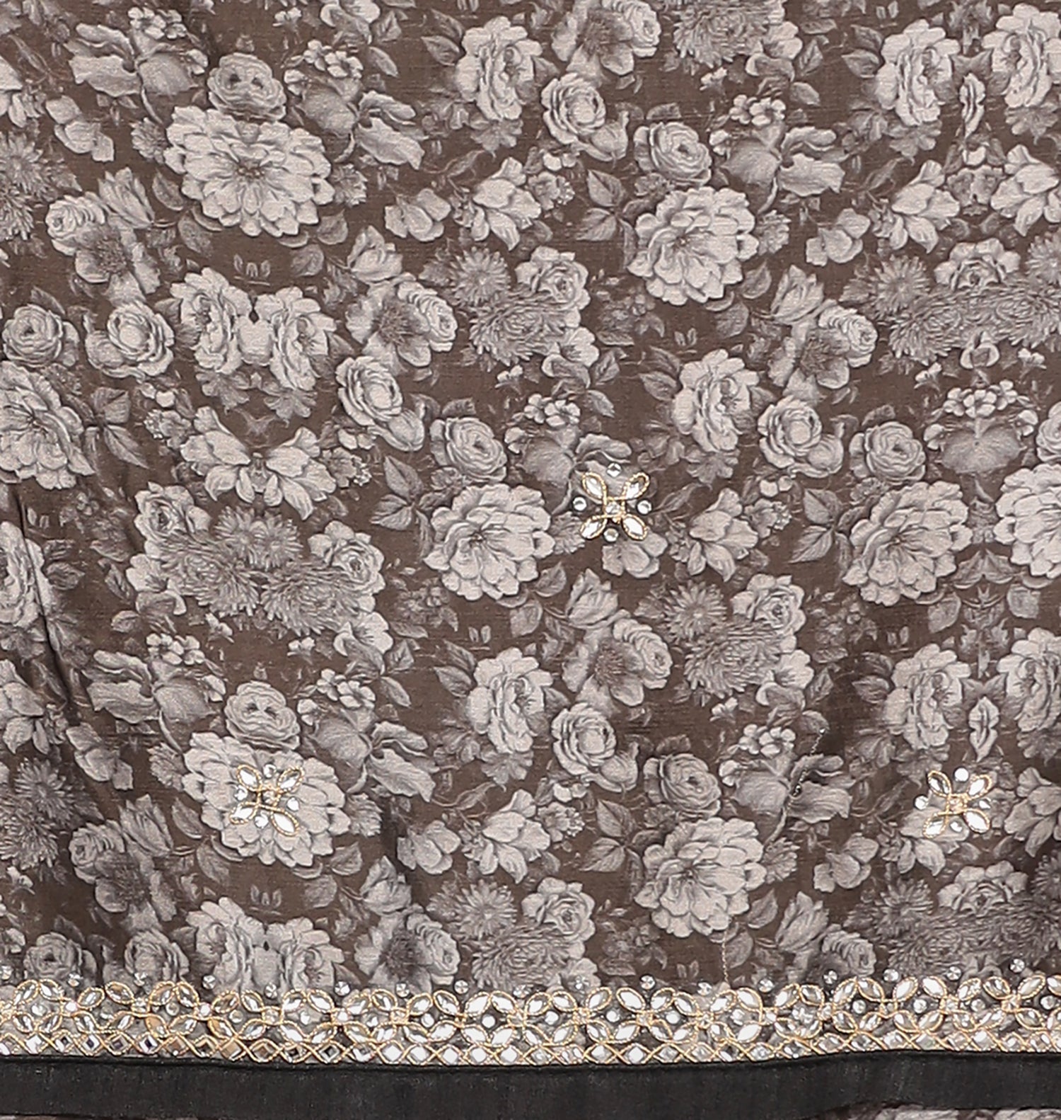 Printed Organza Saree with Dori and Stone work