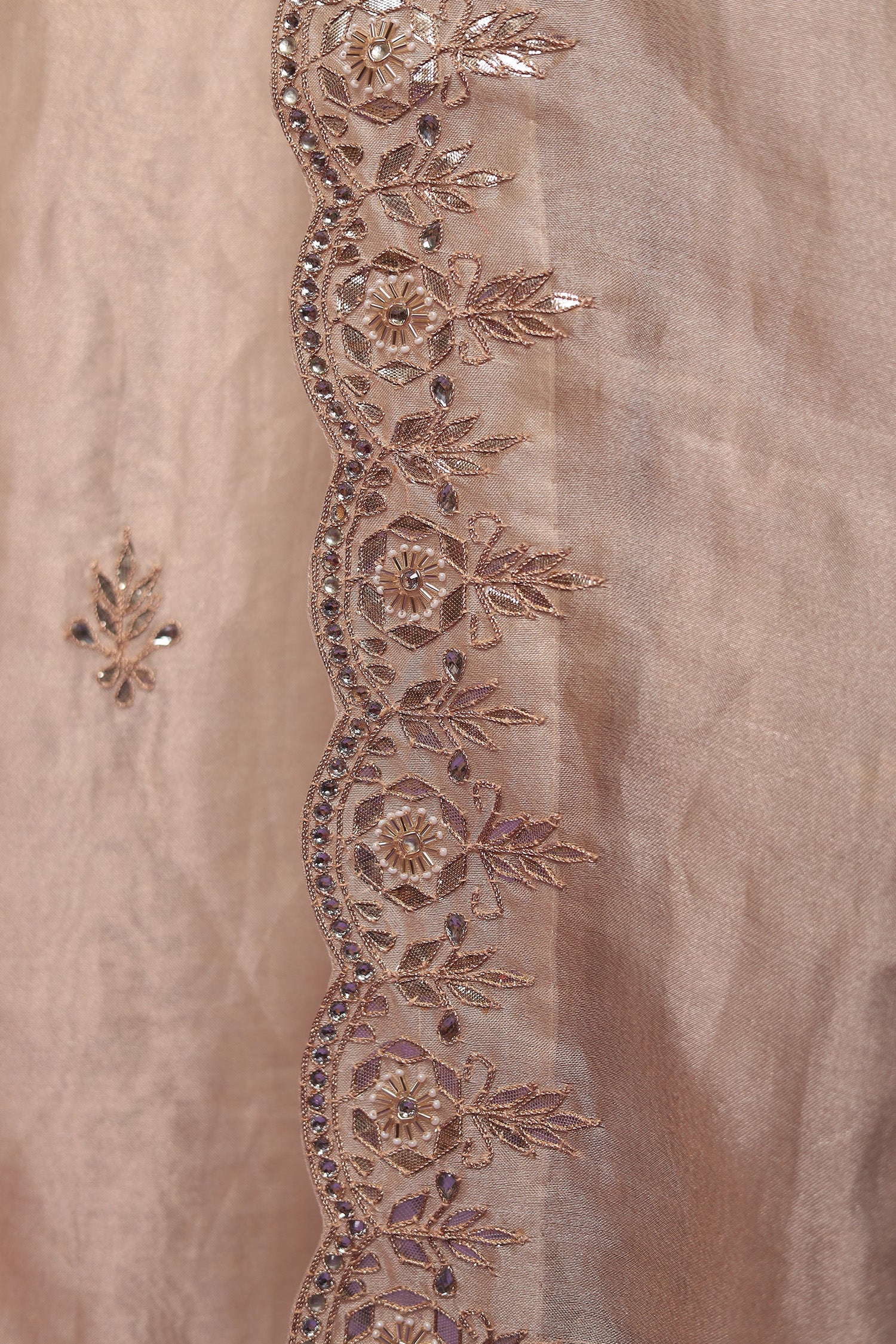 Tissue Unstitched Suit with Dori and Gota Patti work