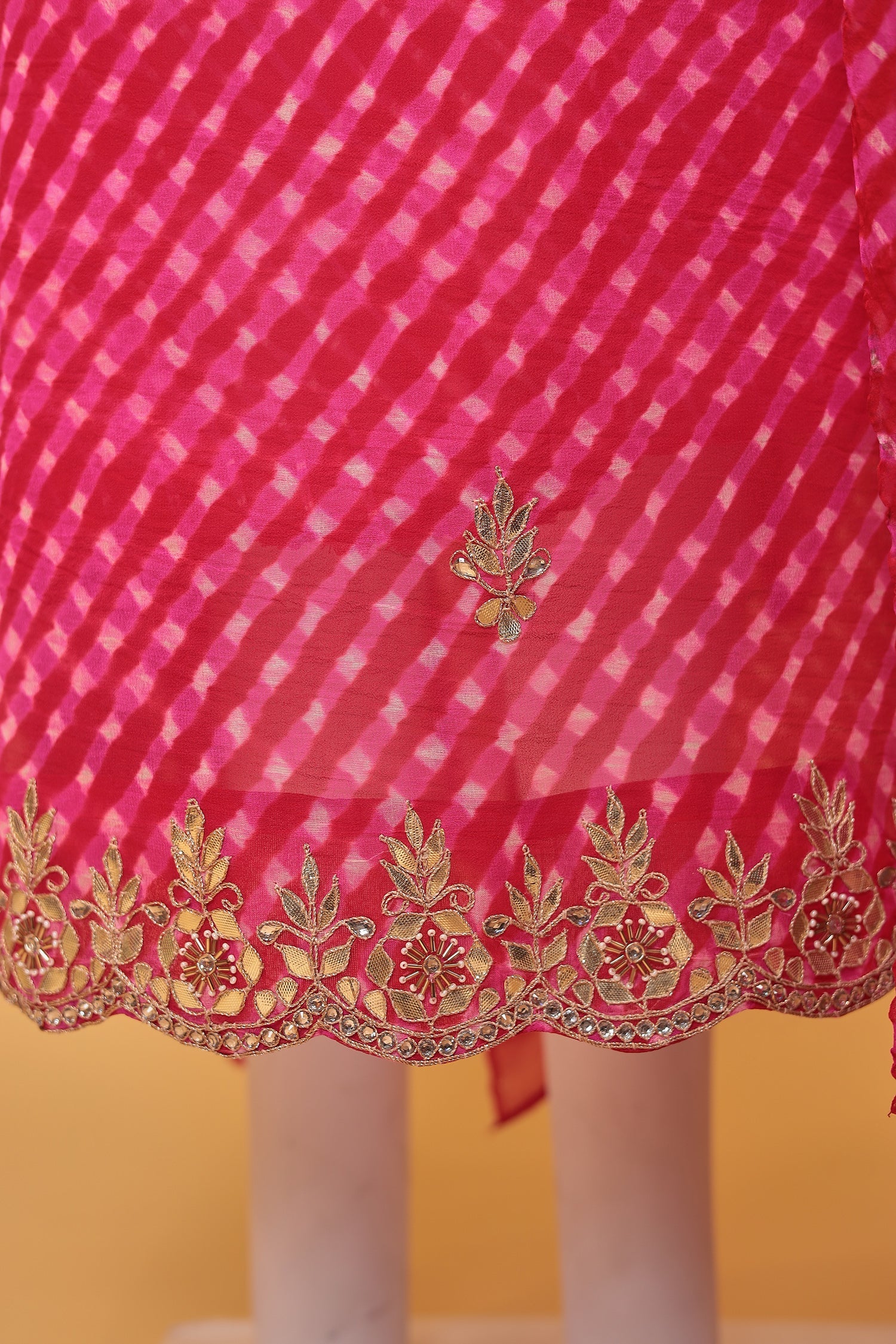 Mothra Chinon Unstitched Suit with Dori and Gota Patti work