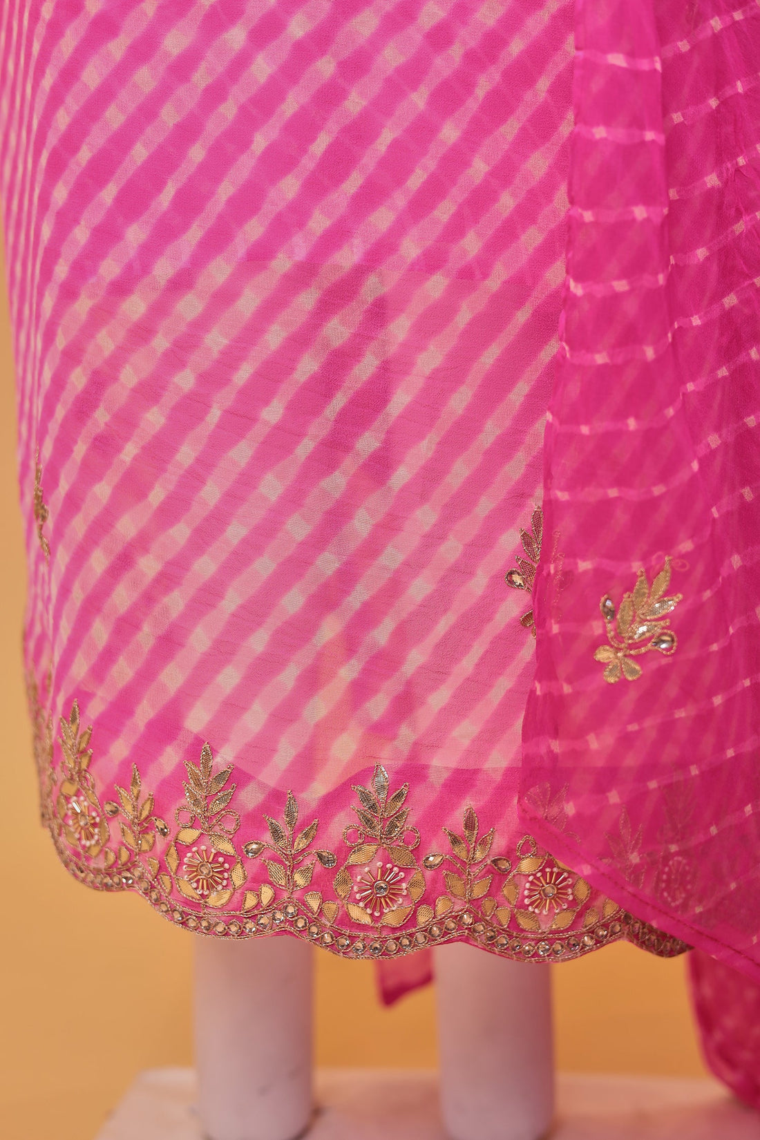 Mothra Chinon Unstitched Suit with Dori and Gota Patti work