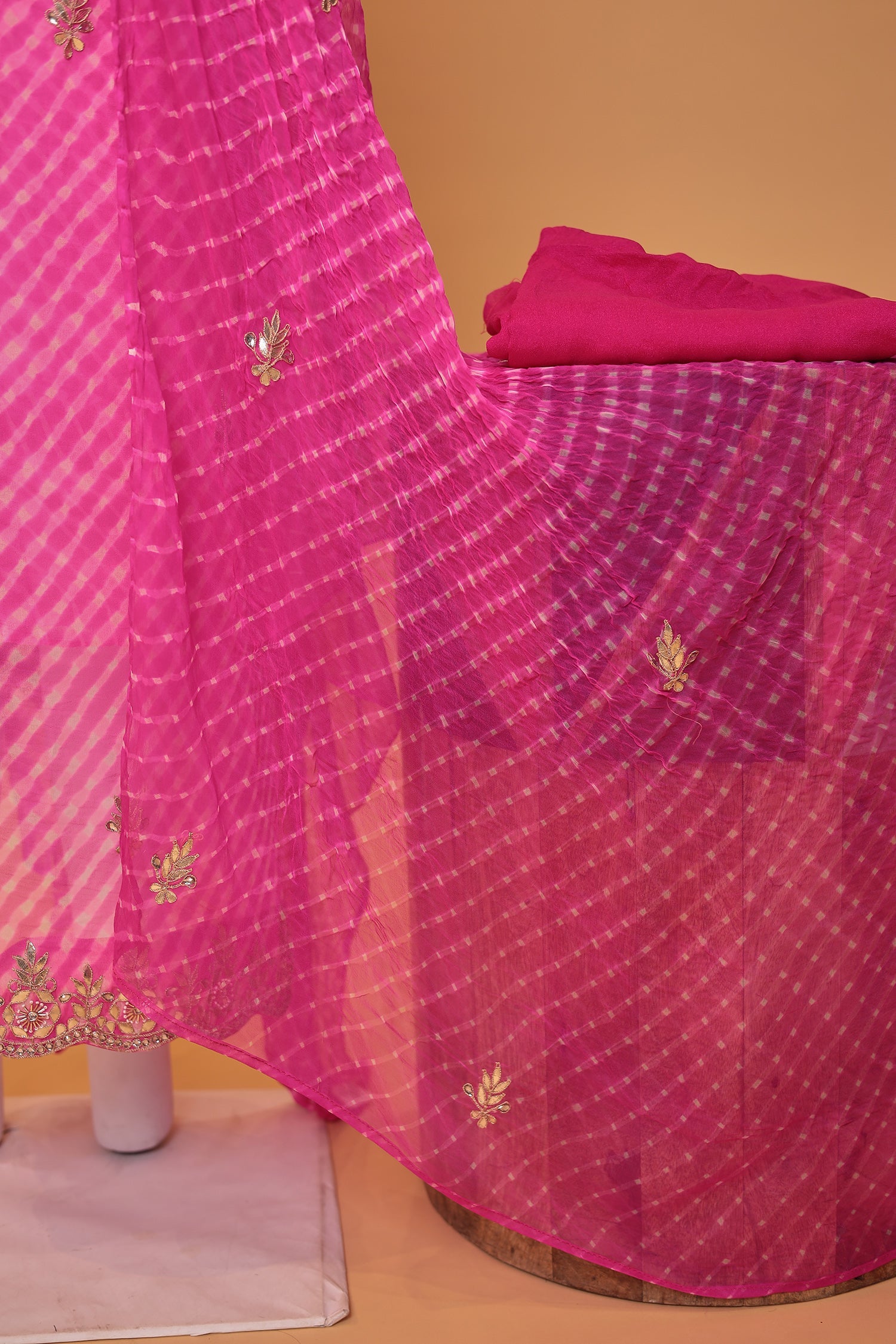 Mothra Chinon Unstitched Suit with Dori and Gota Patti work