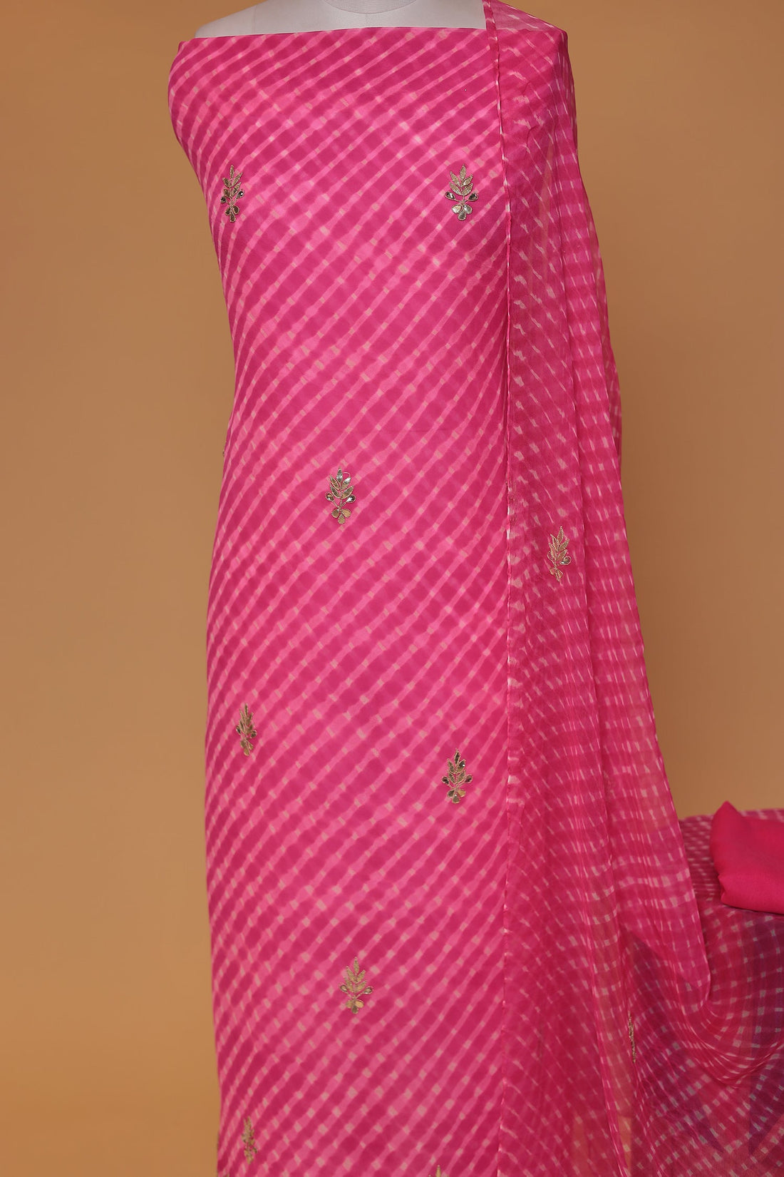 Mothra Chinon Unstitched Suit with Dori and Gota Patti work