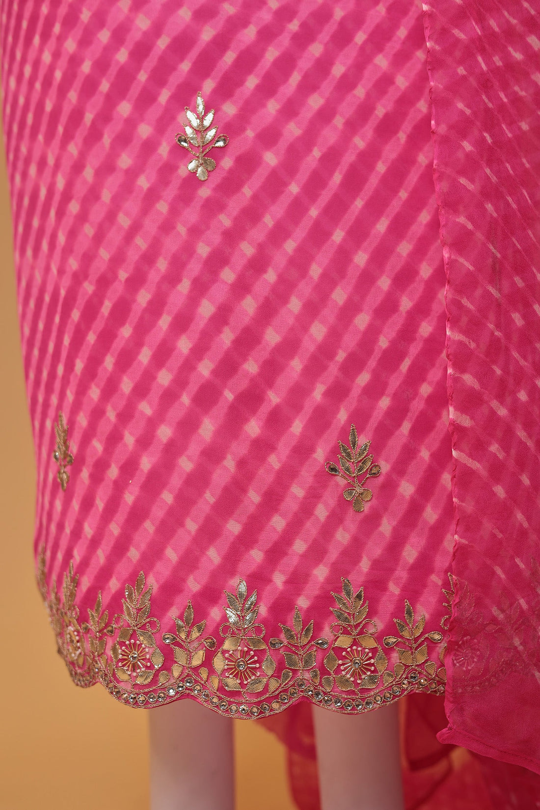 Mothra Chinon Unstitched Suit with Dori and Gota Patti work