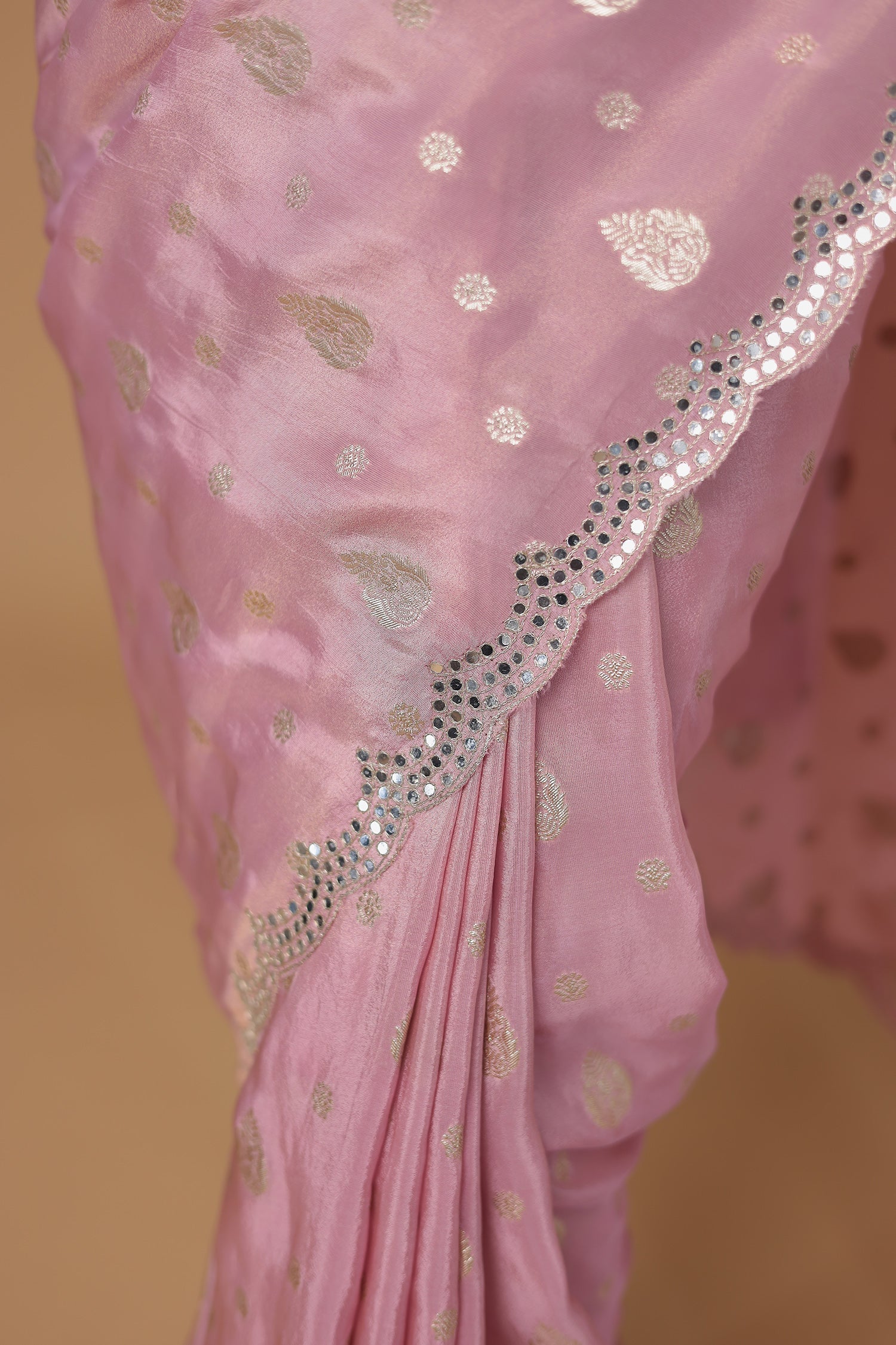 Banarasi Tissue Saree with Aari and Foil work