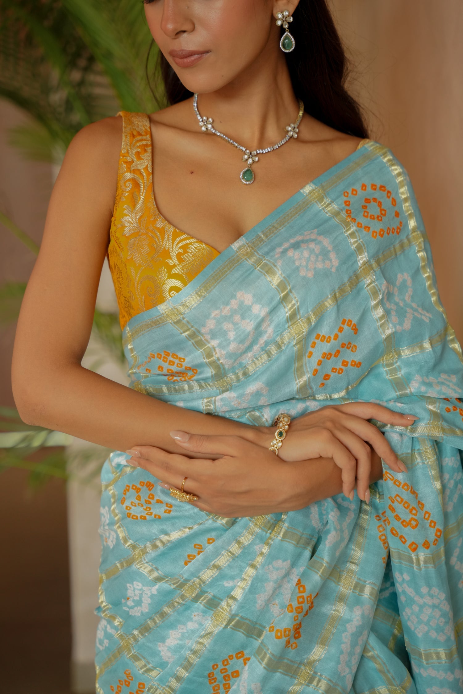 Ghatchola Bandhej Gajji Silk Saree