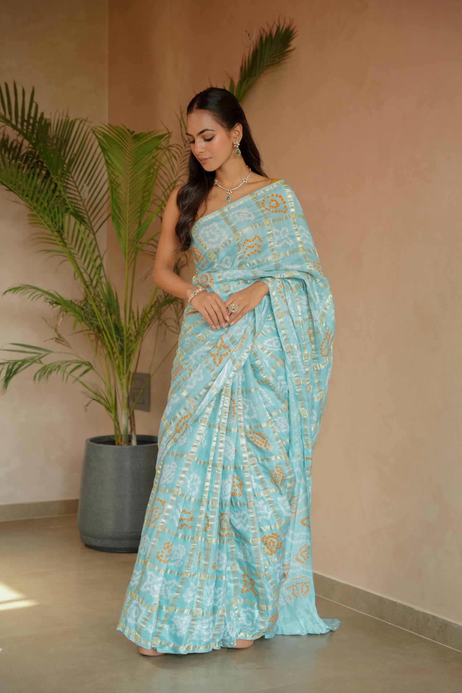 Ghatchola Bandhej Gajji Silk Saree
