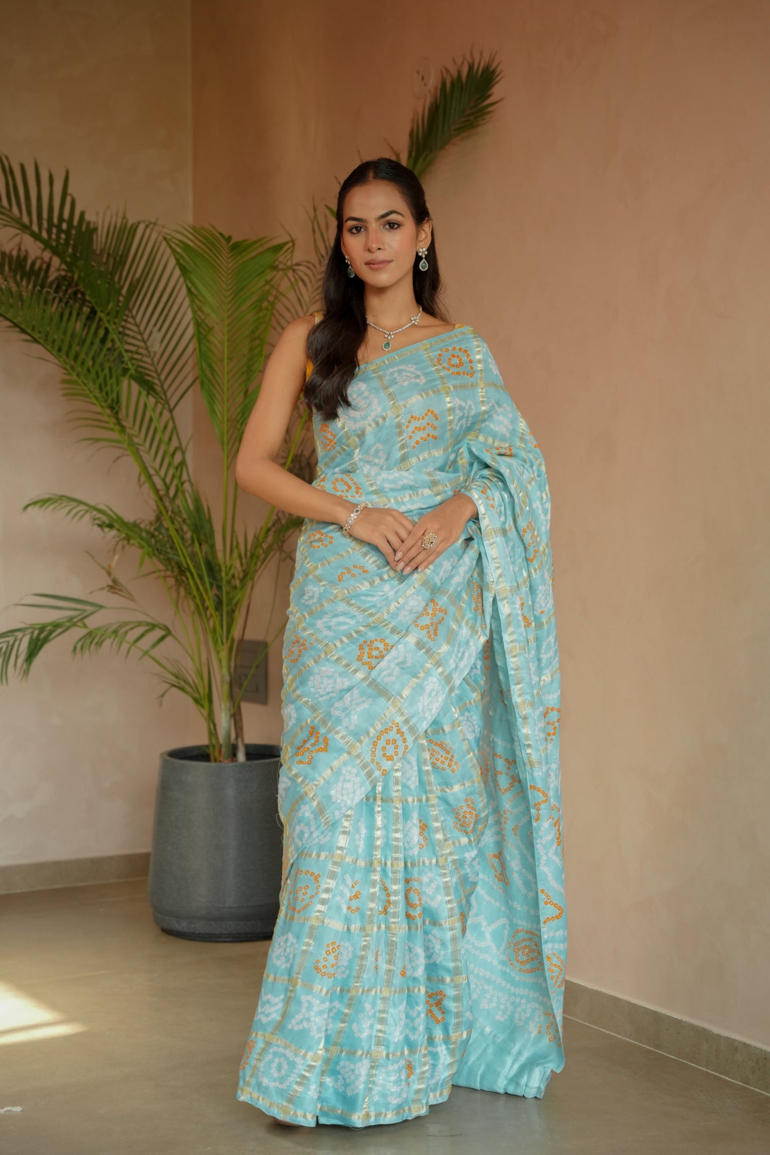Ghatchola Bandhej Gajji Silk Saree