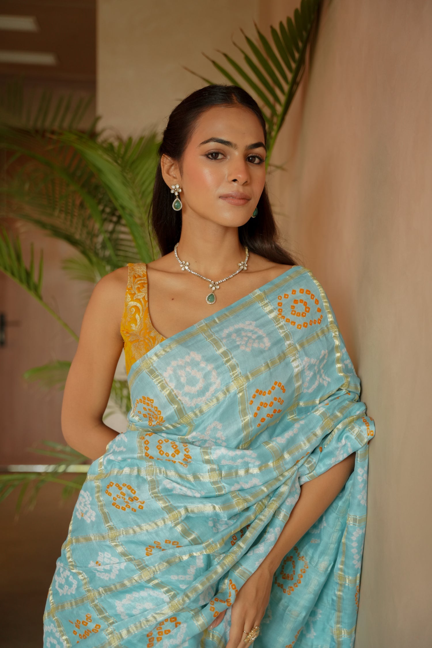 Ghatchola Bandhej Gajji Silk Saree