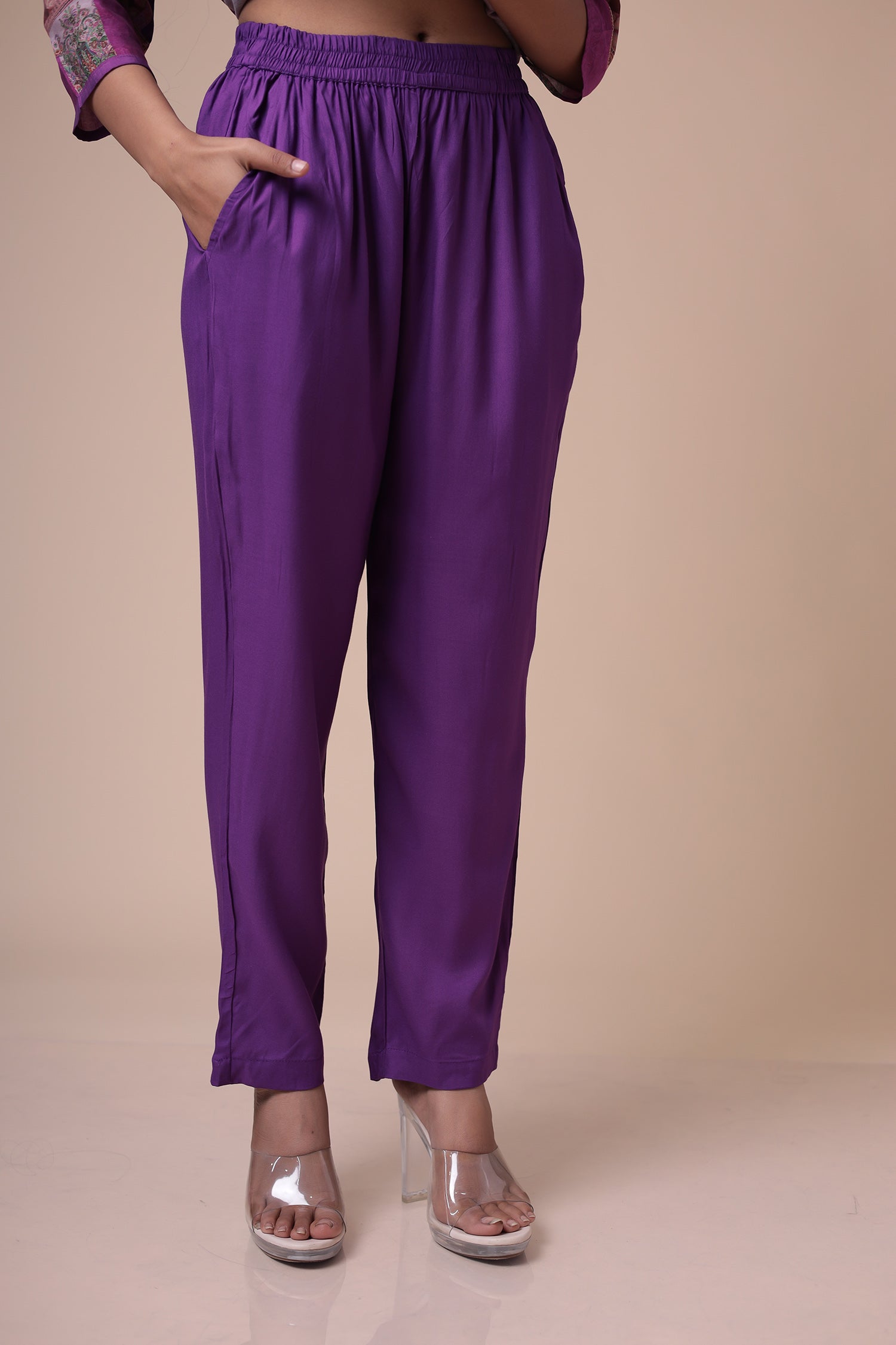 Embroidered Printed Muslin Kurta Set with Cutdana work