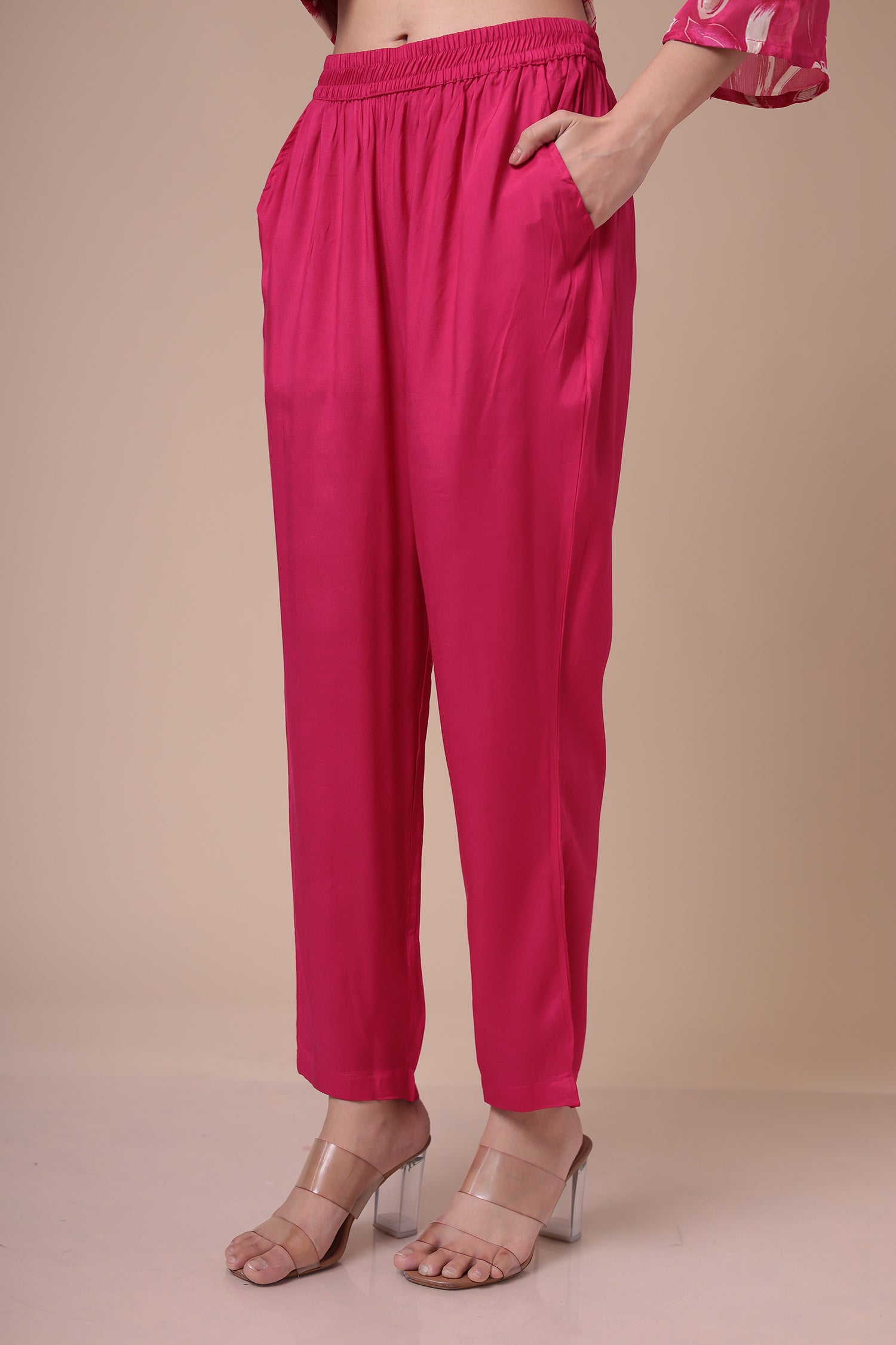 Printed Silk blend Kurta Set with Sequins work