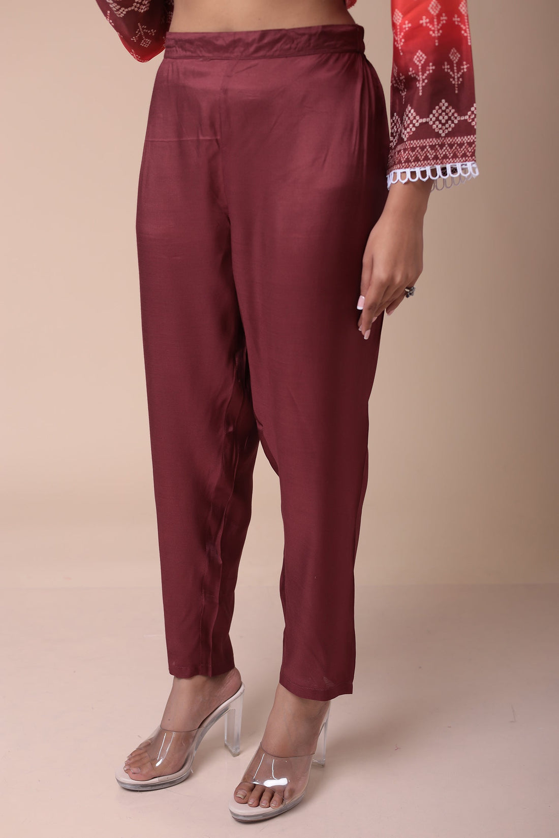Bandhej Silk Blend Kurta Set with Embroidered work