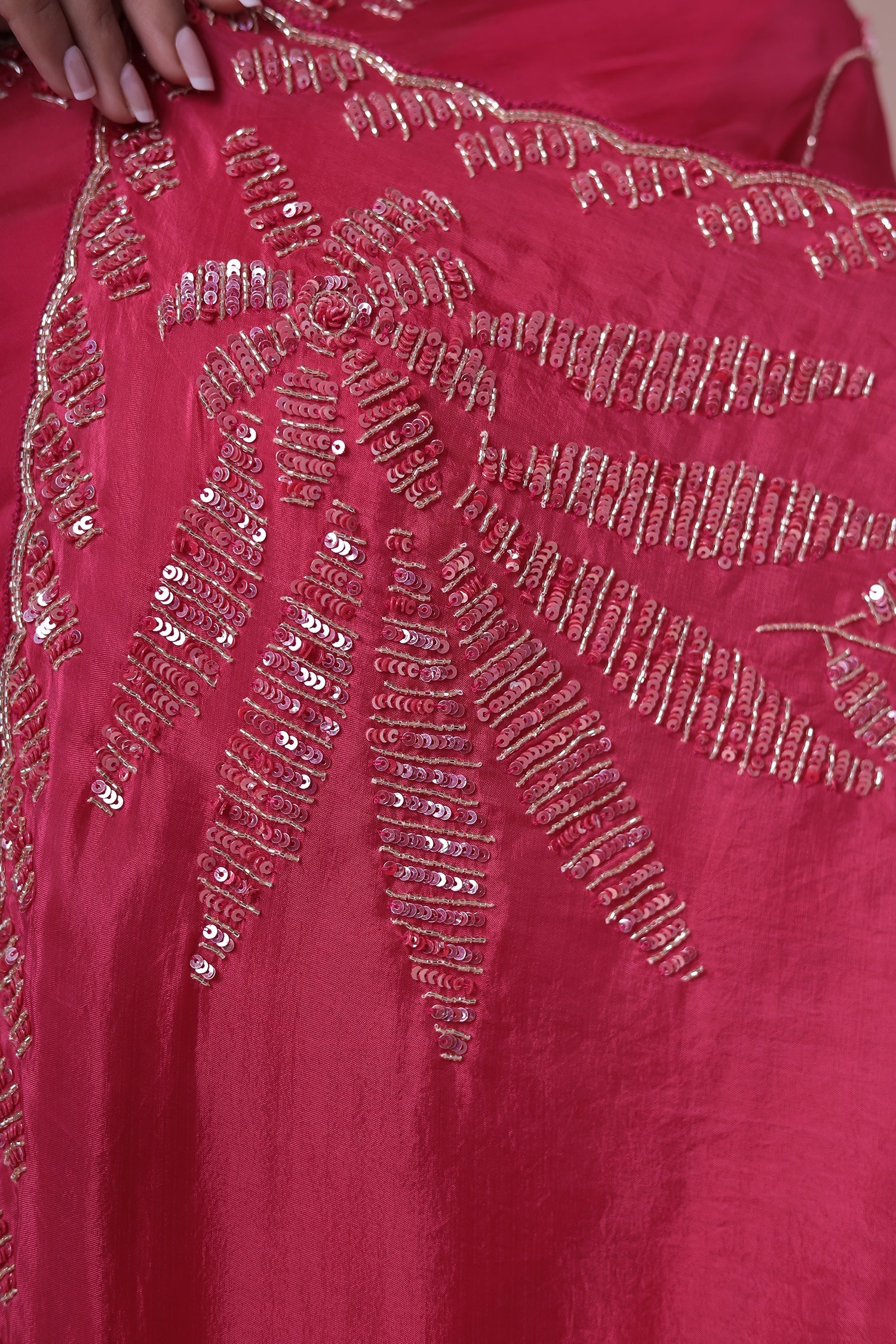 Silk Blend Saree with Cutdana and Sequins work