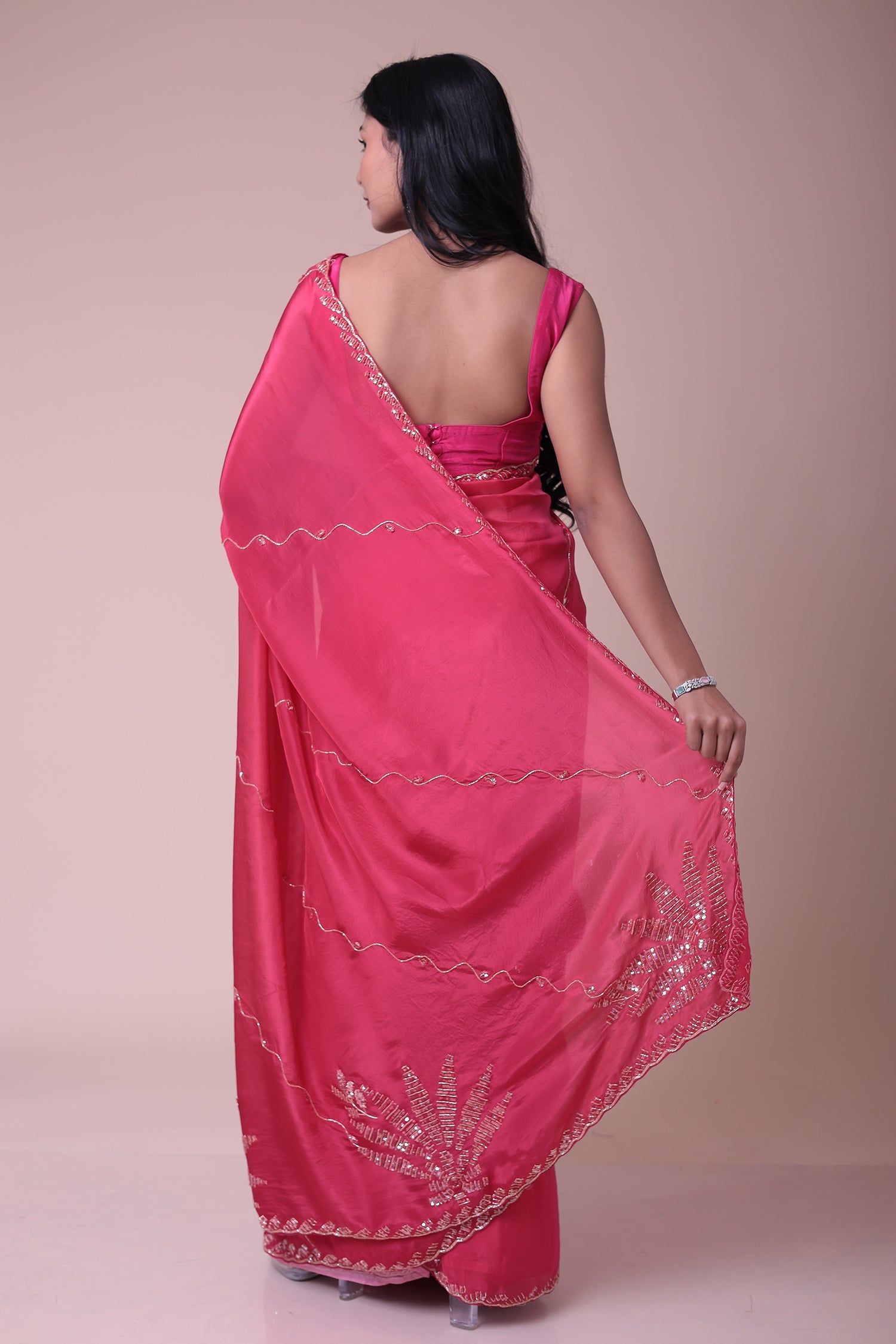 Silk Blend Saree with Cutdana and Sequins work