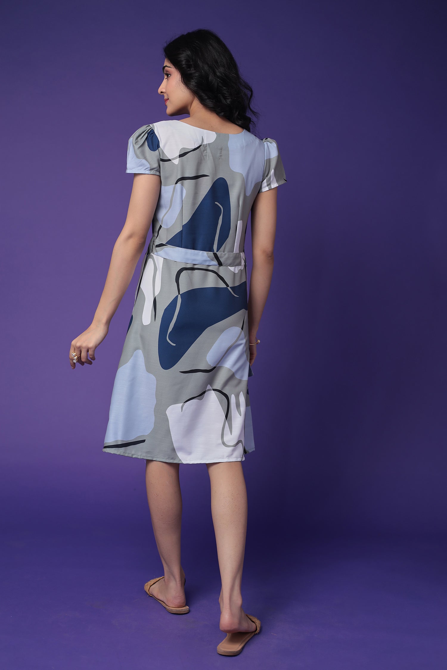 Printed Cotton Slub Dress