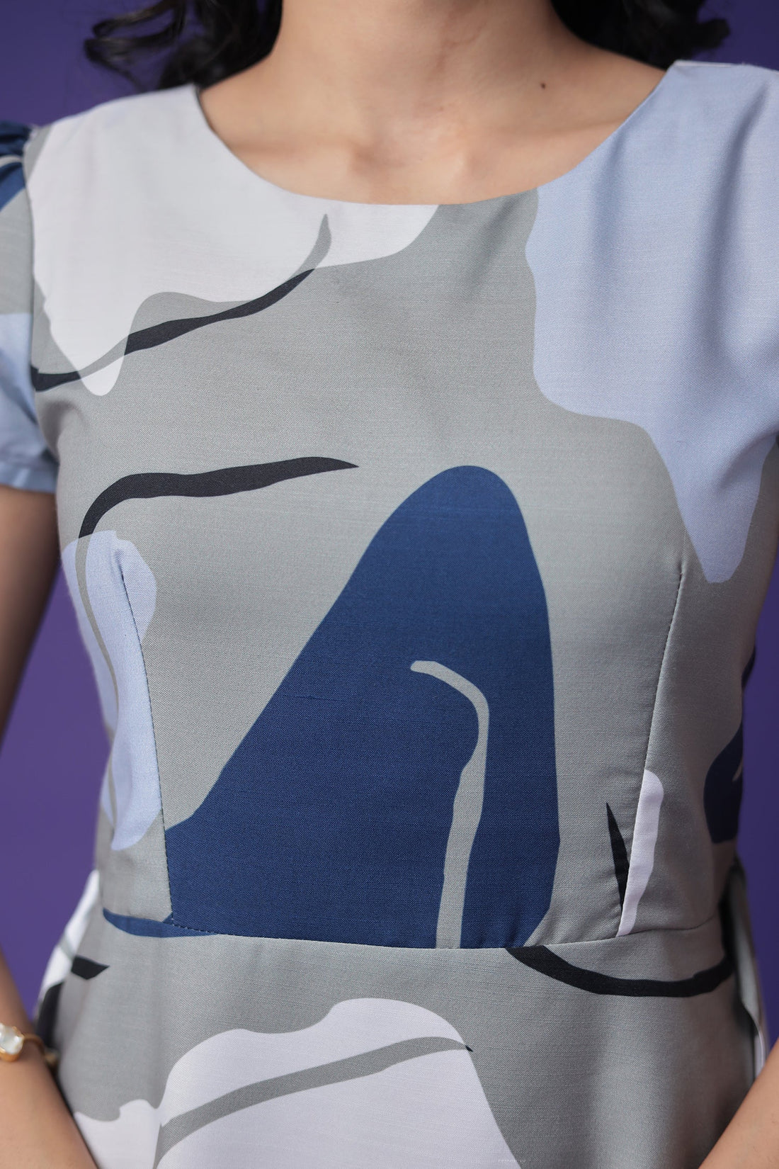 Printed Cotton Slub Dress