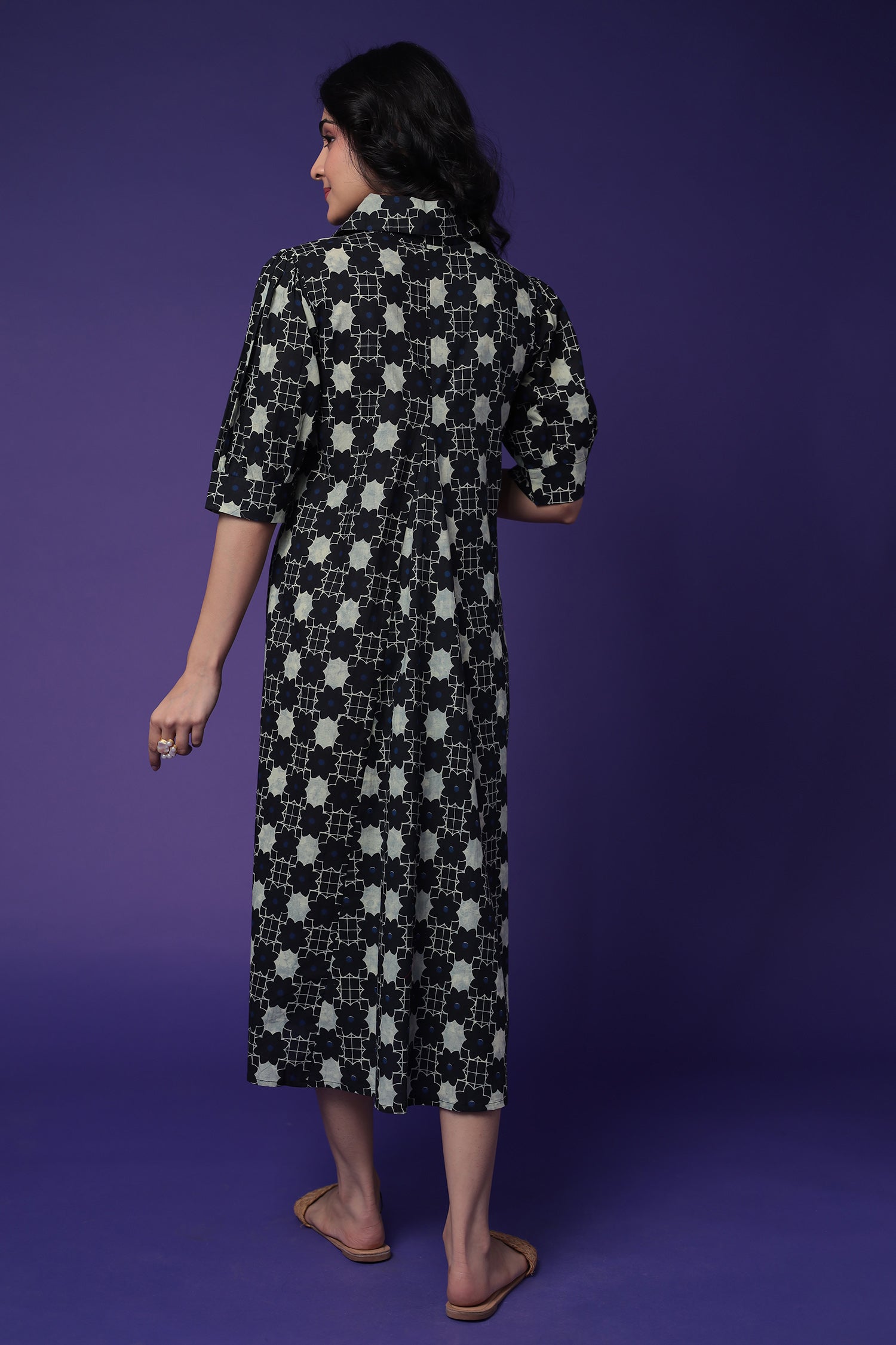 Printed Cotton Western Dress