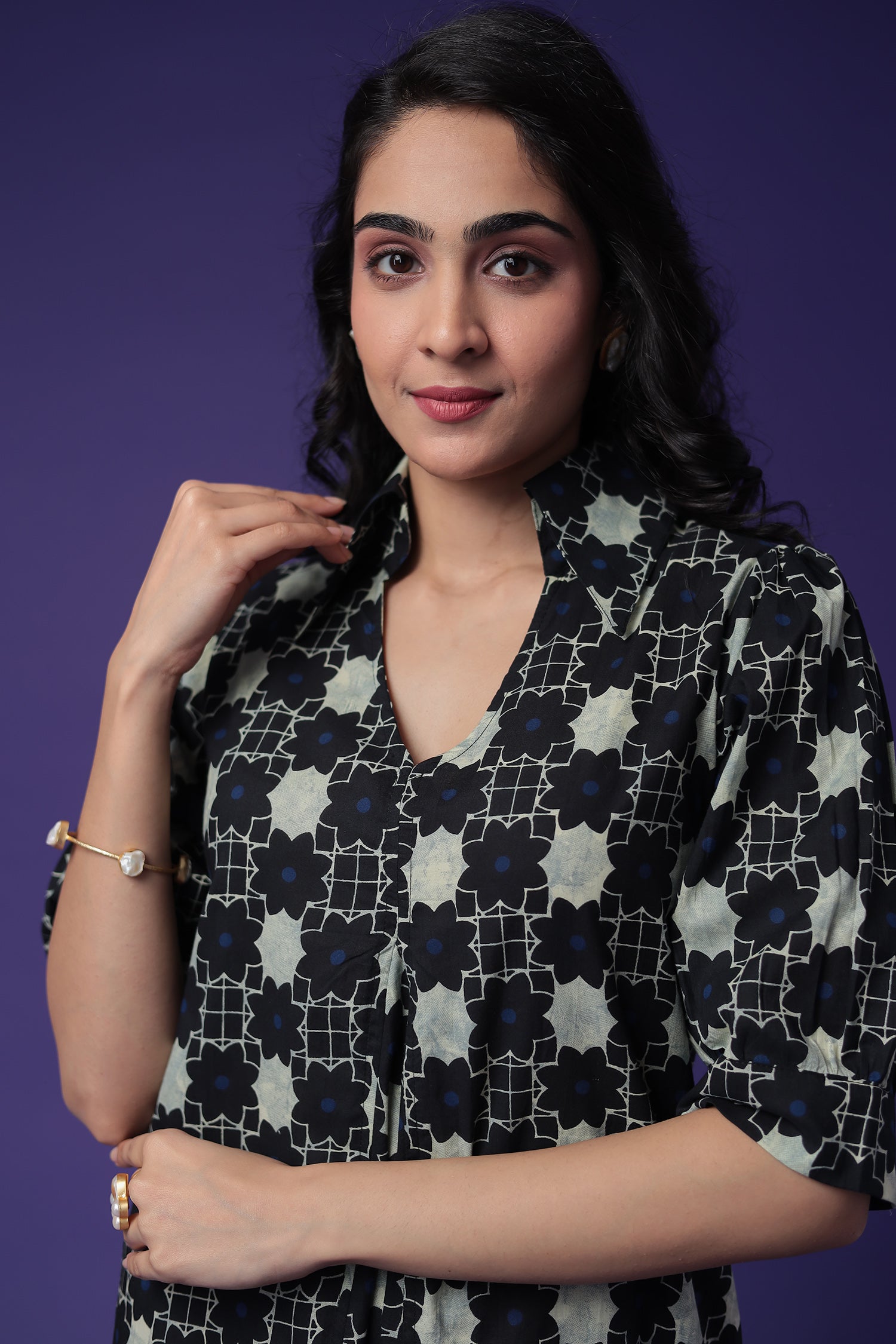 Printed Cotton Western Dress