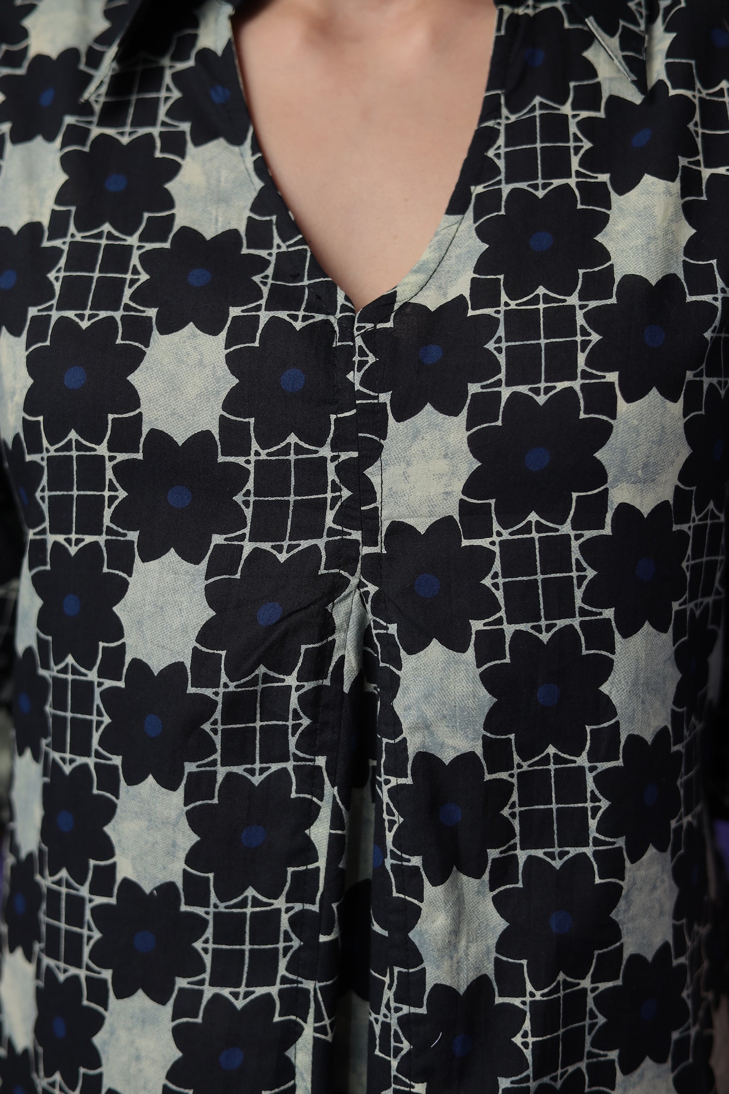 Printed Cotton Western Dress