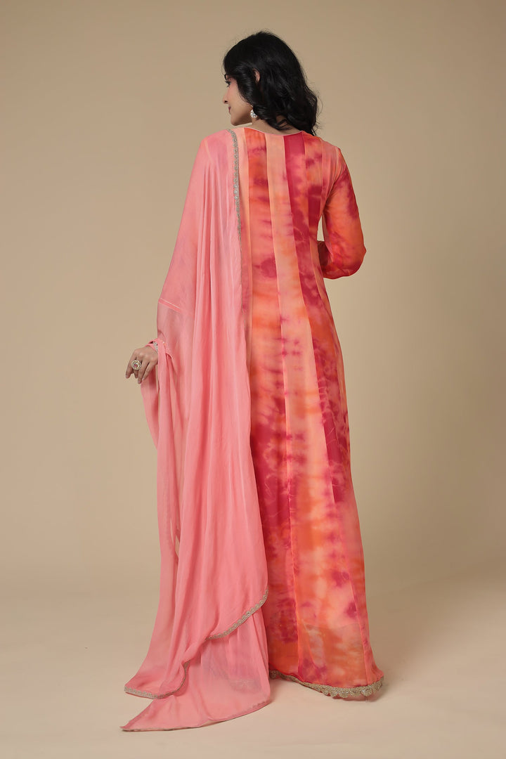 Anarkali Tie & Dye Georgette Suit Embroidered with Dori work