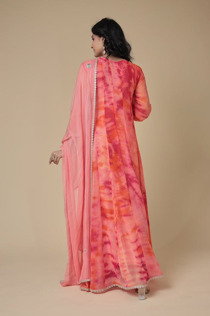 Anarkali Tie & Dye Georgette Suit Embroidered with Dori work