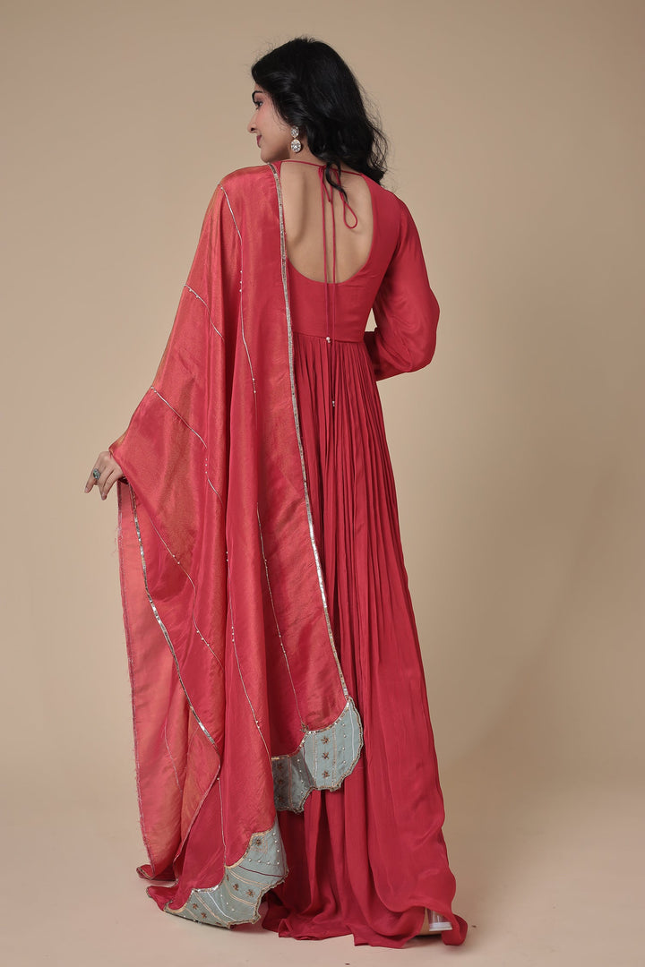 Anarkali Chinon Gown with Embroidered work