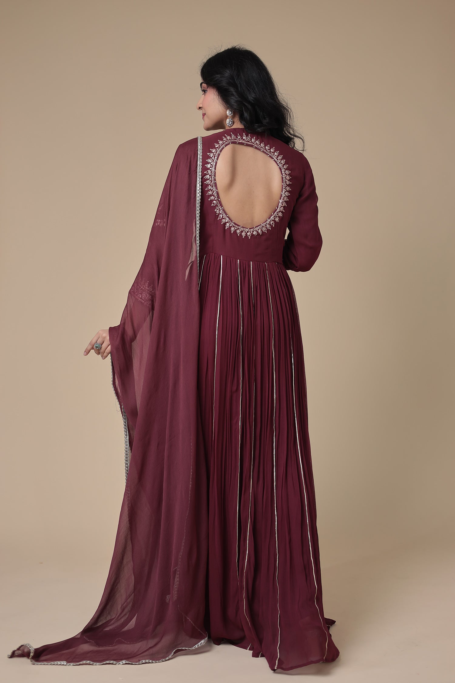 Georgette Suit Embroidered with Gota and Pittan work